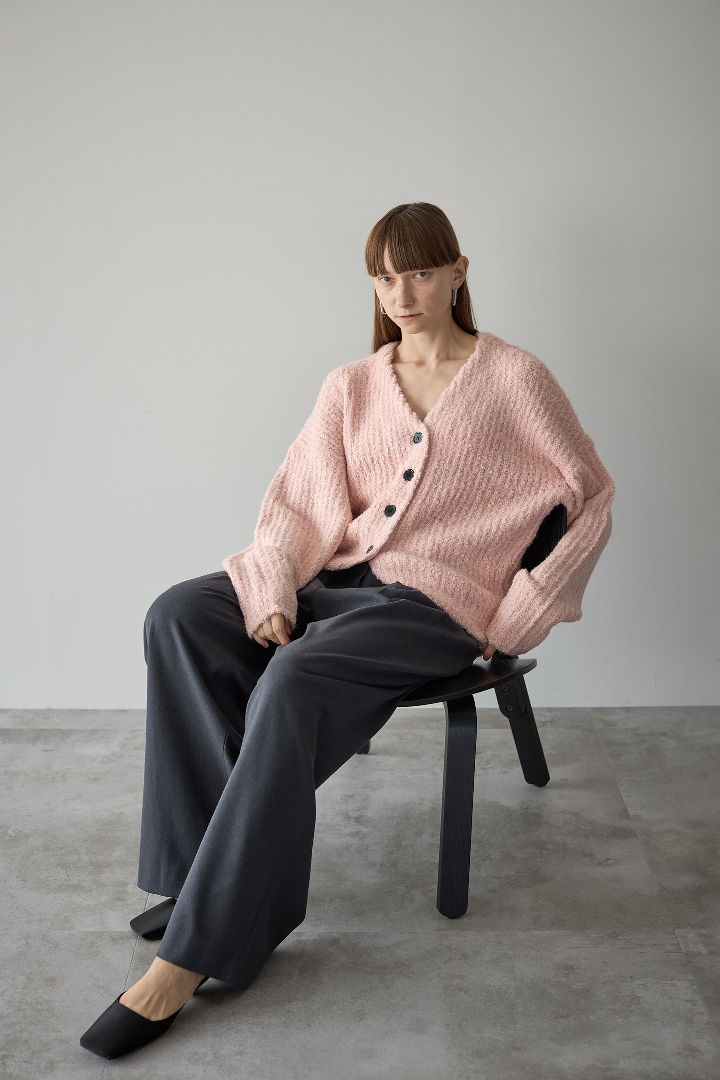 ロングブークレカーディガン【PINK】