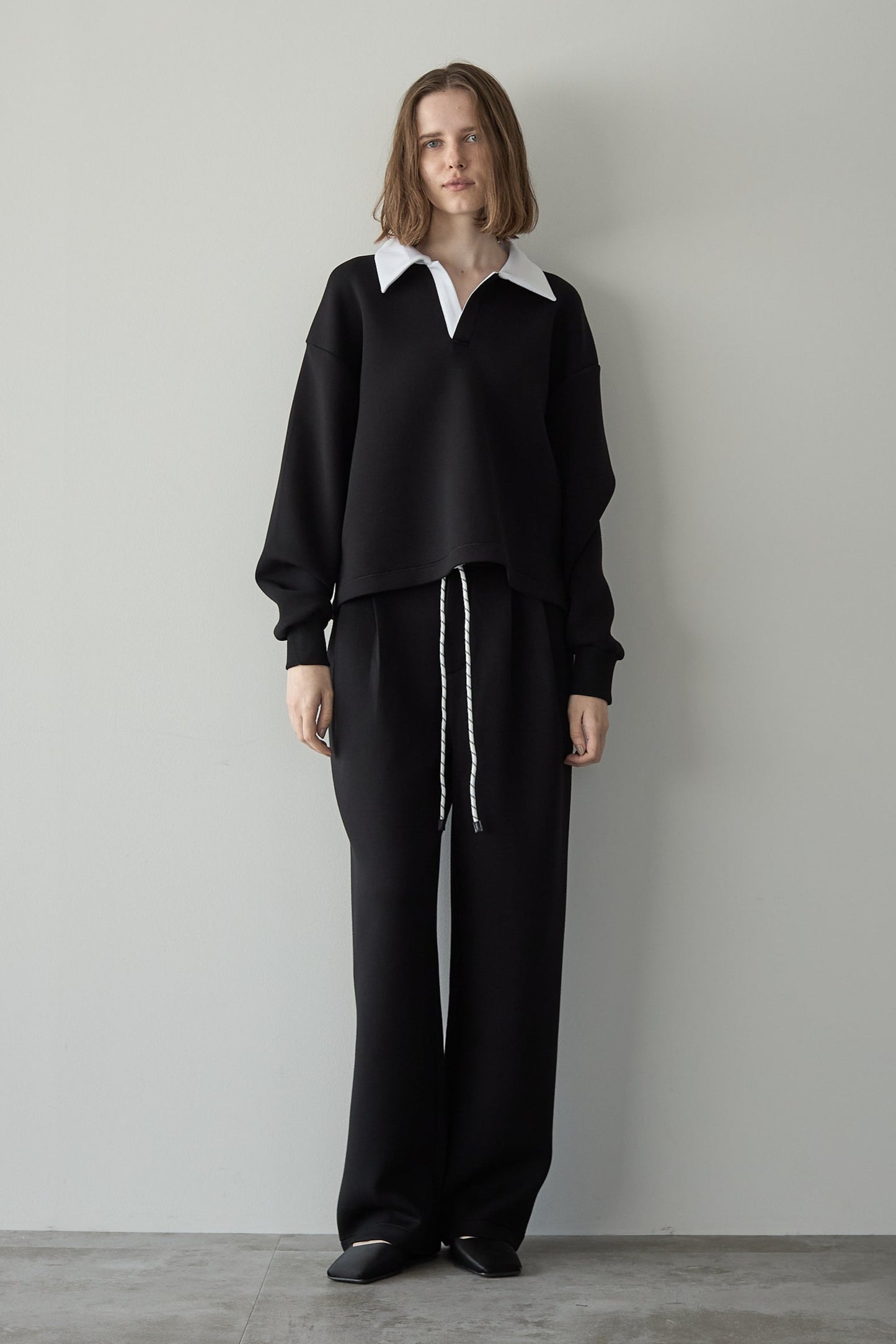 【予約販売11月中旬配送】スウェットワイドパンツ【BLACK】