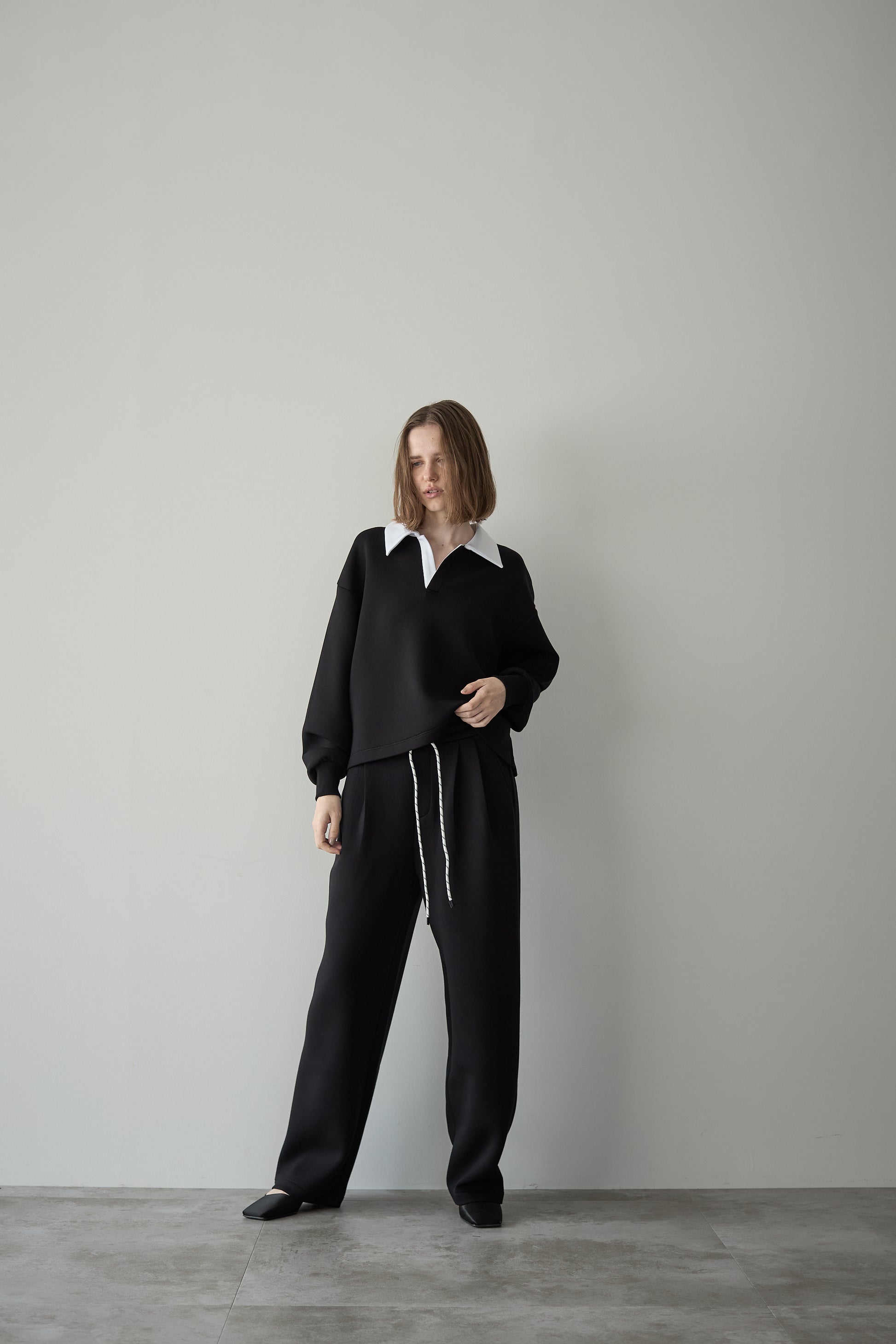 エリー　ELLIE スウェット ビックカラースウェット【BLACK×WHITE】 – ELLIE