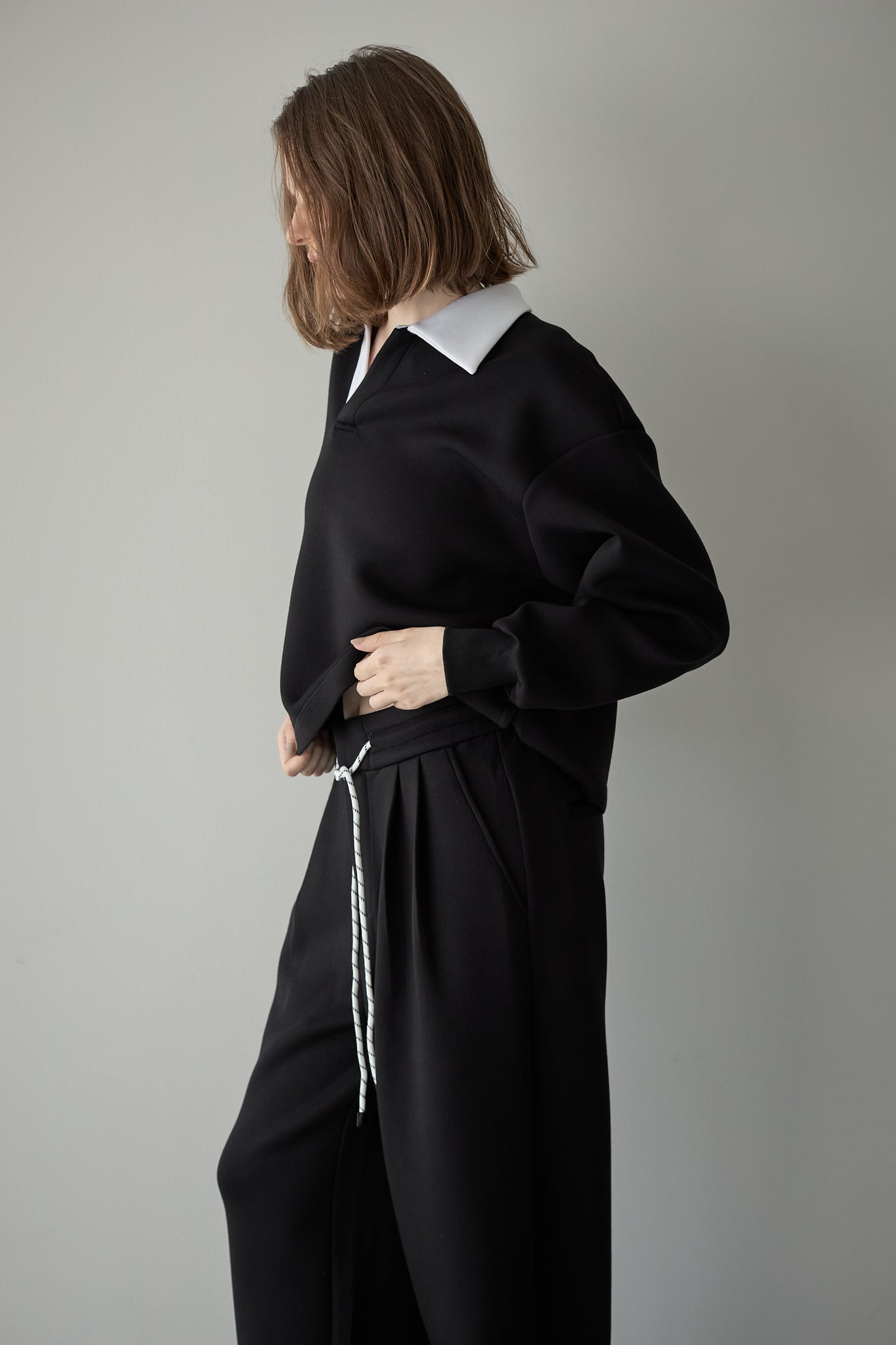 【予約販売11月中旬配送】スウェットワイドパンツ【BLACK】