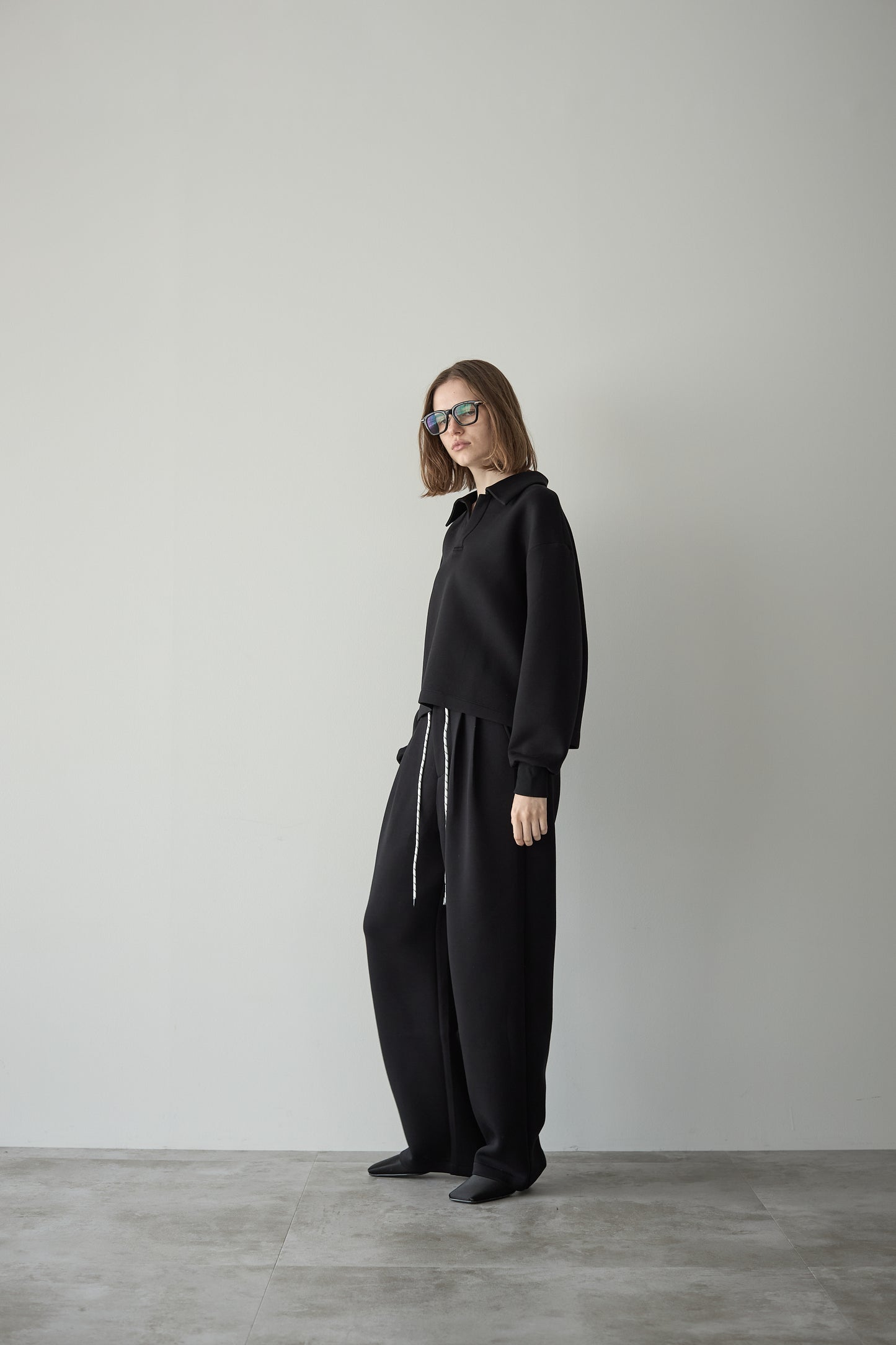 【予約販売11月中旬配送】スウェットワイドパンツ【BLACK】