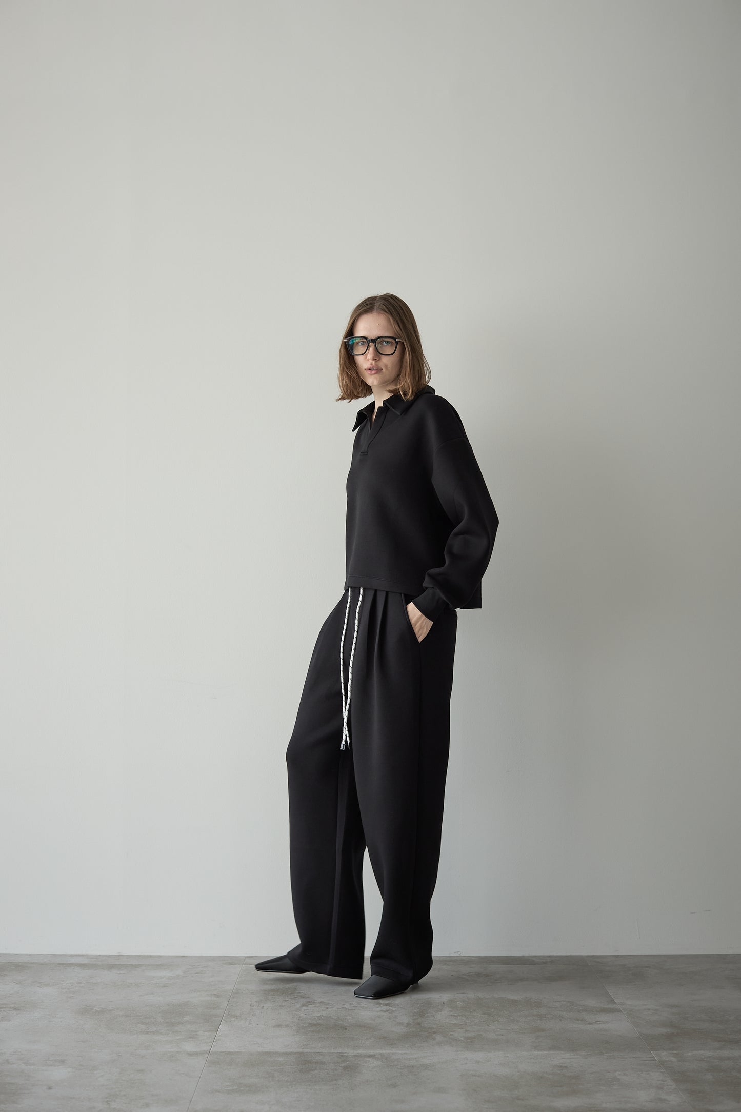 【予約販売11月中旬配送】スウェットワイドパンツ【BLACK】