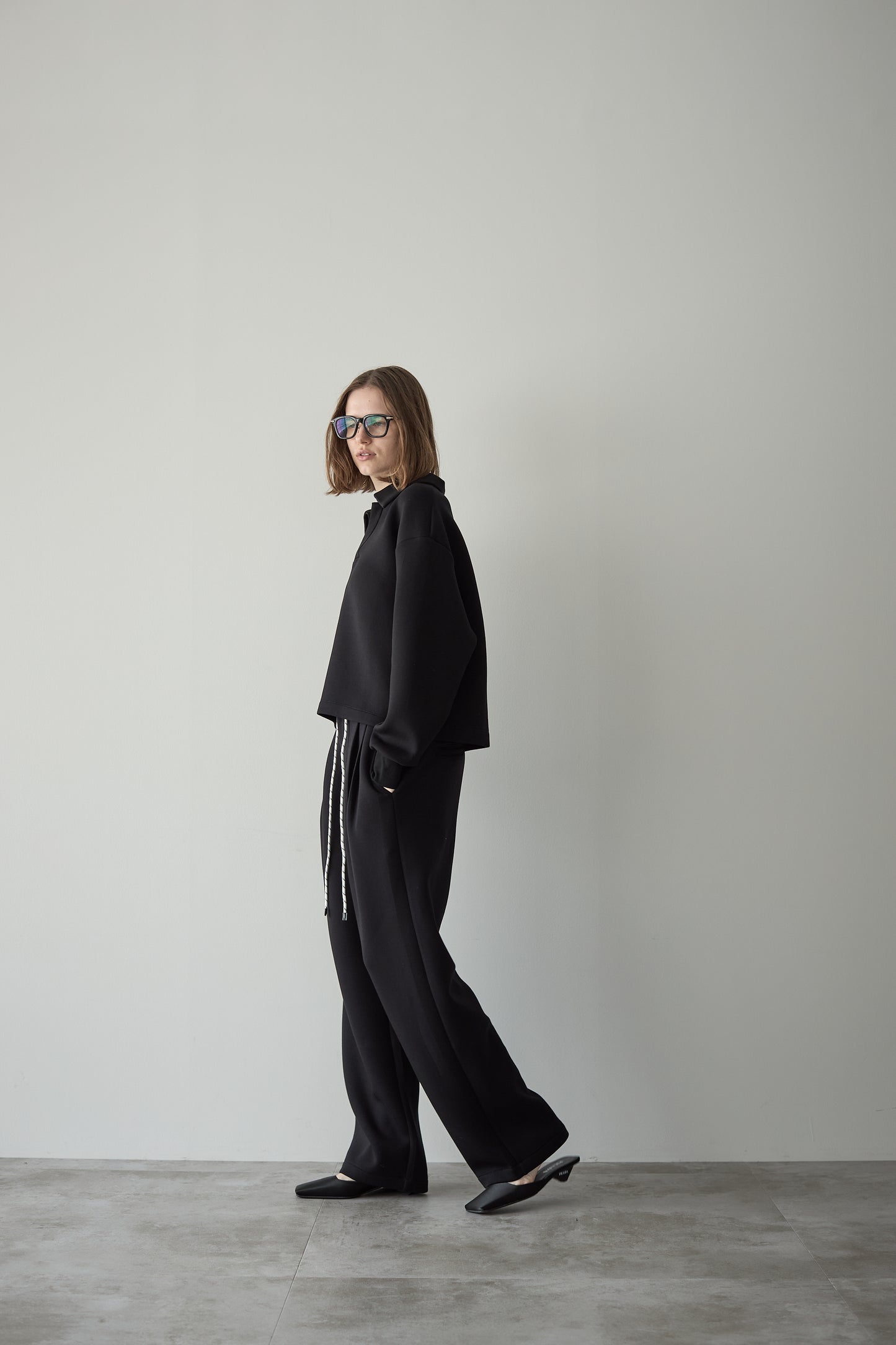 【予約販売11月中旬配送】スウェットワイドパンツ【BLACK】