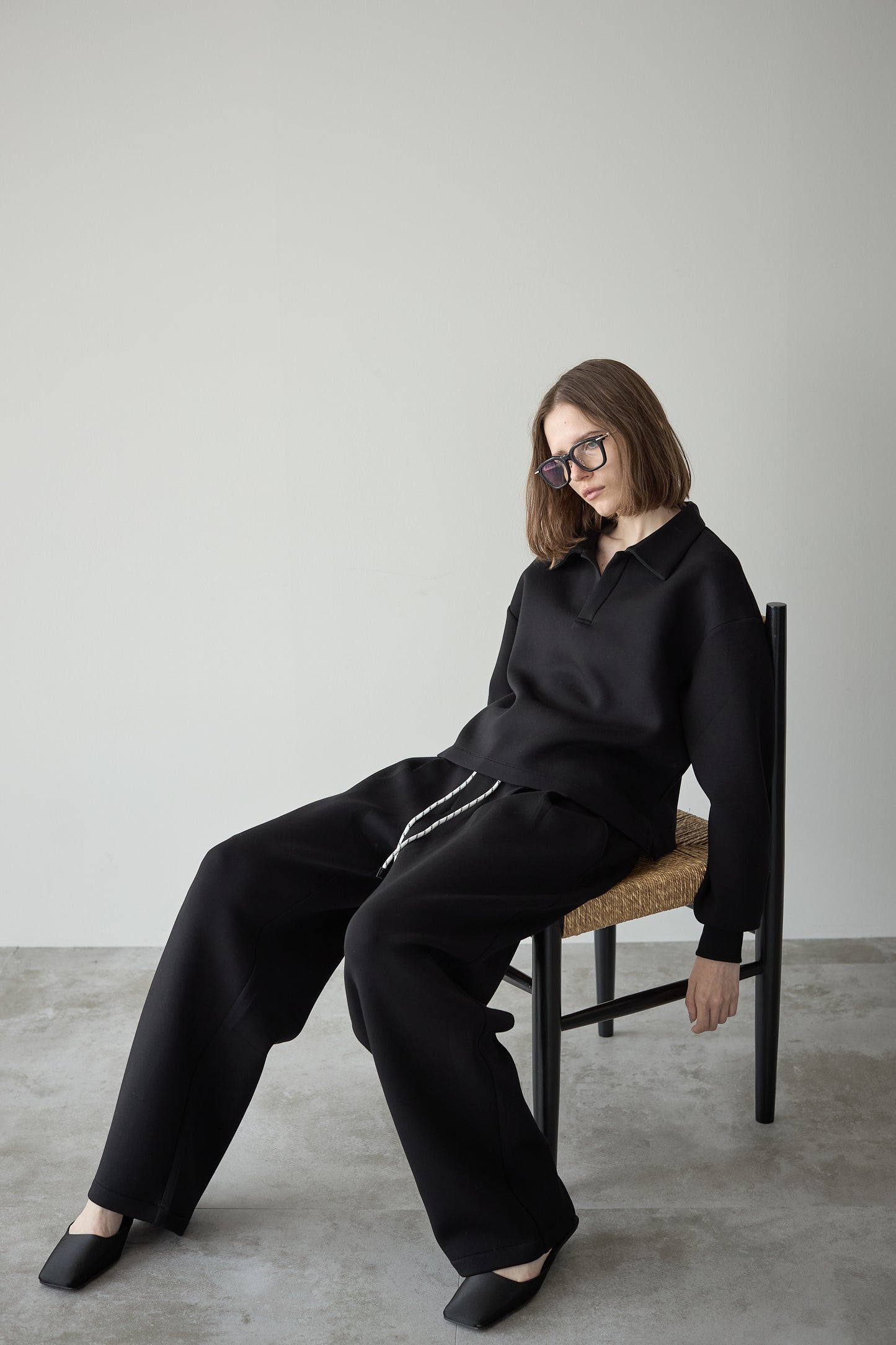 【予約販売11月中旬配送】スウェットワイドパンツ【BLACK】