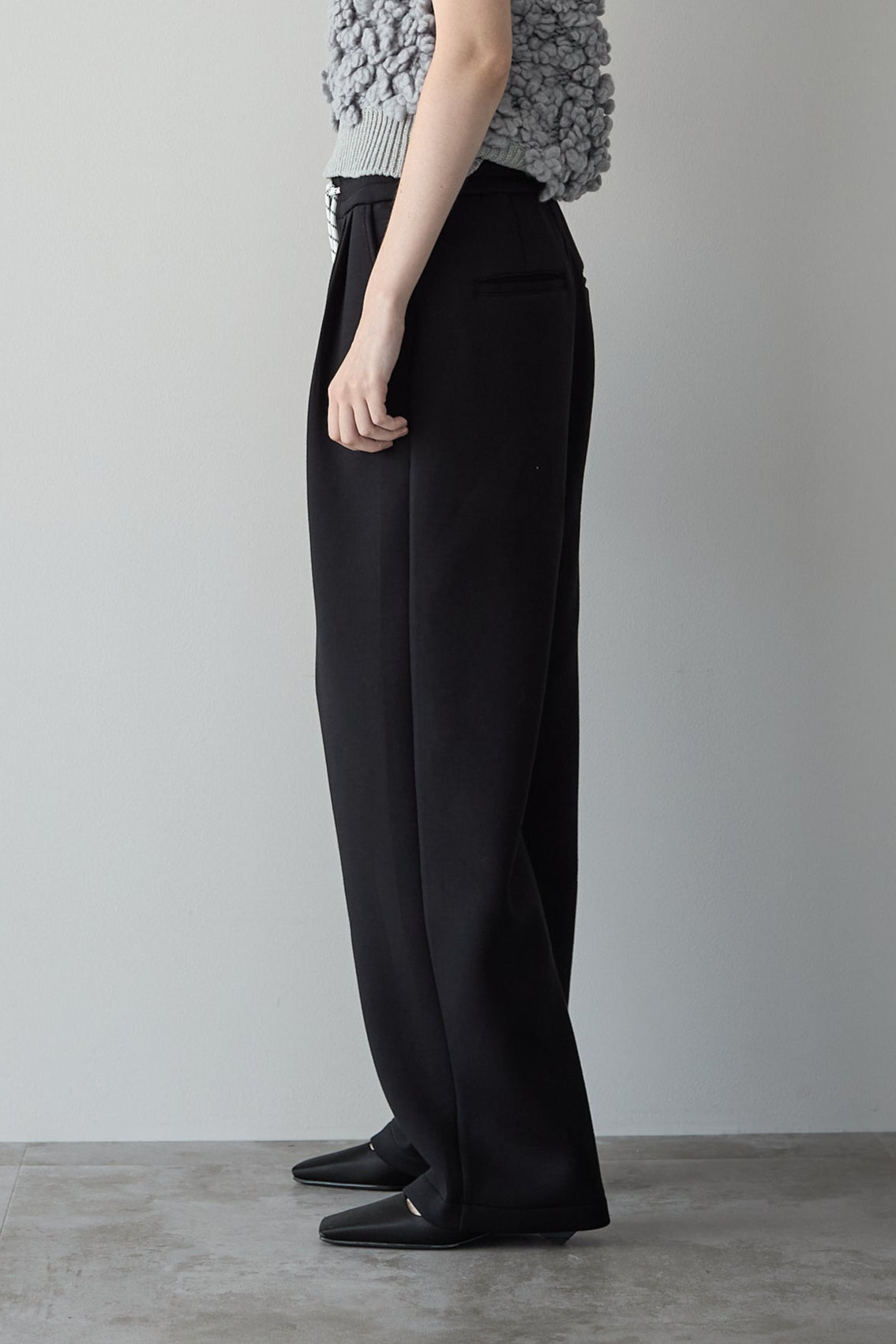 【予約販売11月中旬配送】スウェットワイドパンツ【BLACK】