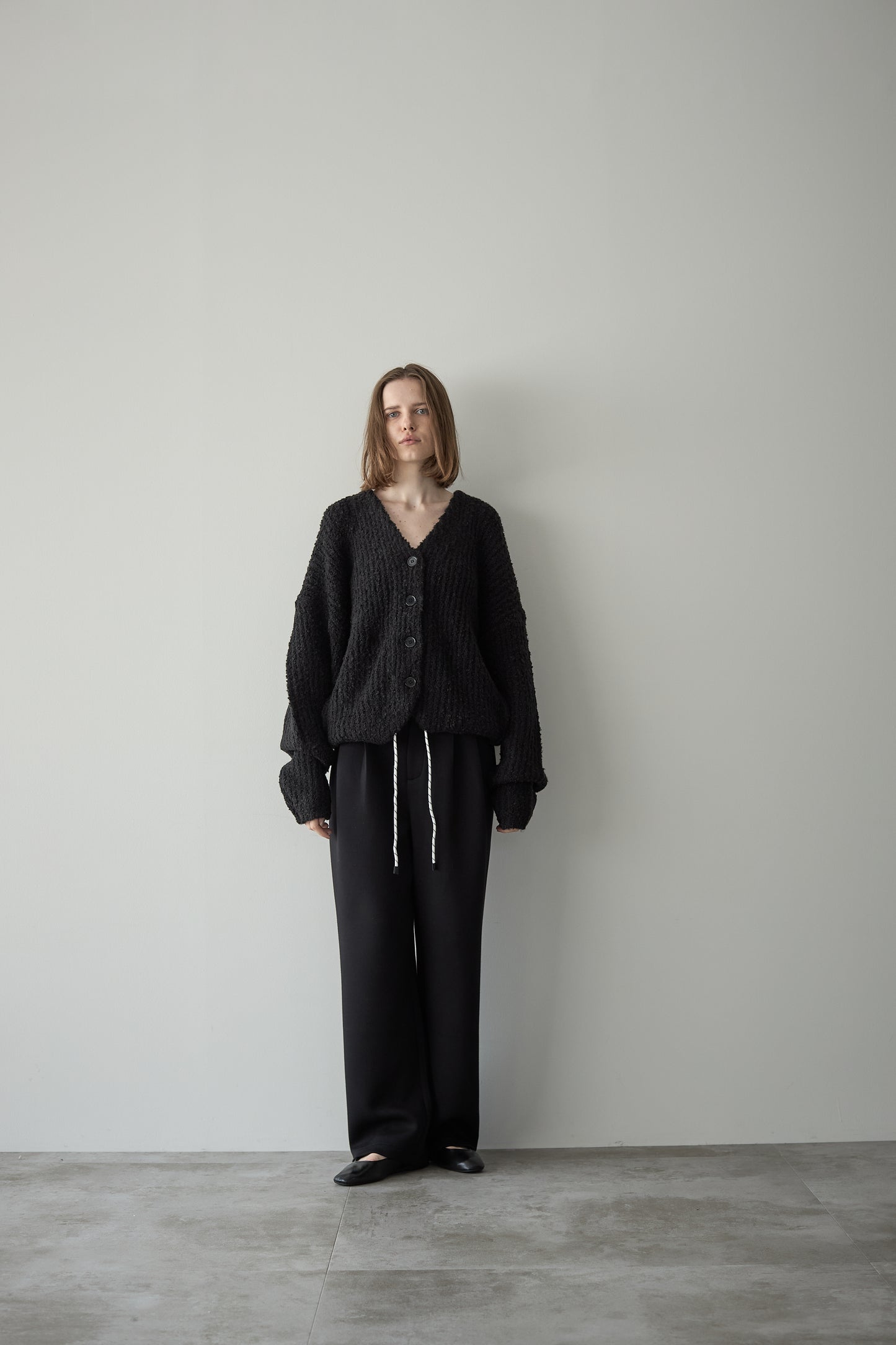 ロングブークレカーディガン【BLACK】