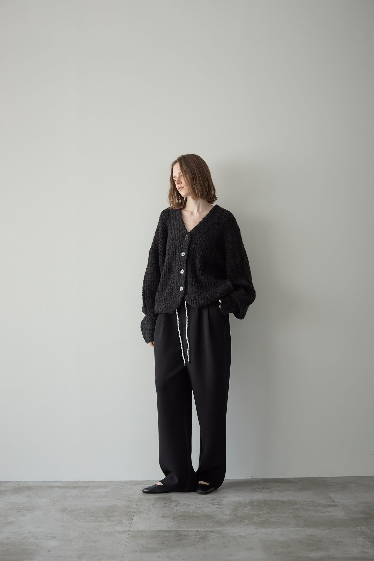 ロングブークレカーディガン【BLACK】