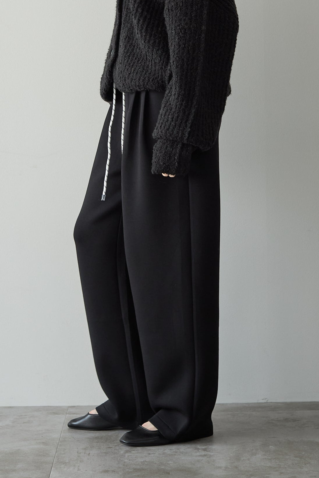 【予約販売11月中旬配送】スウェットワイドパンツ【BLACK】