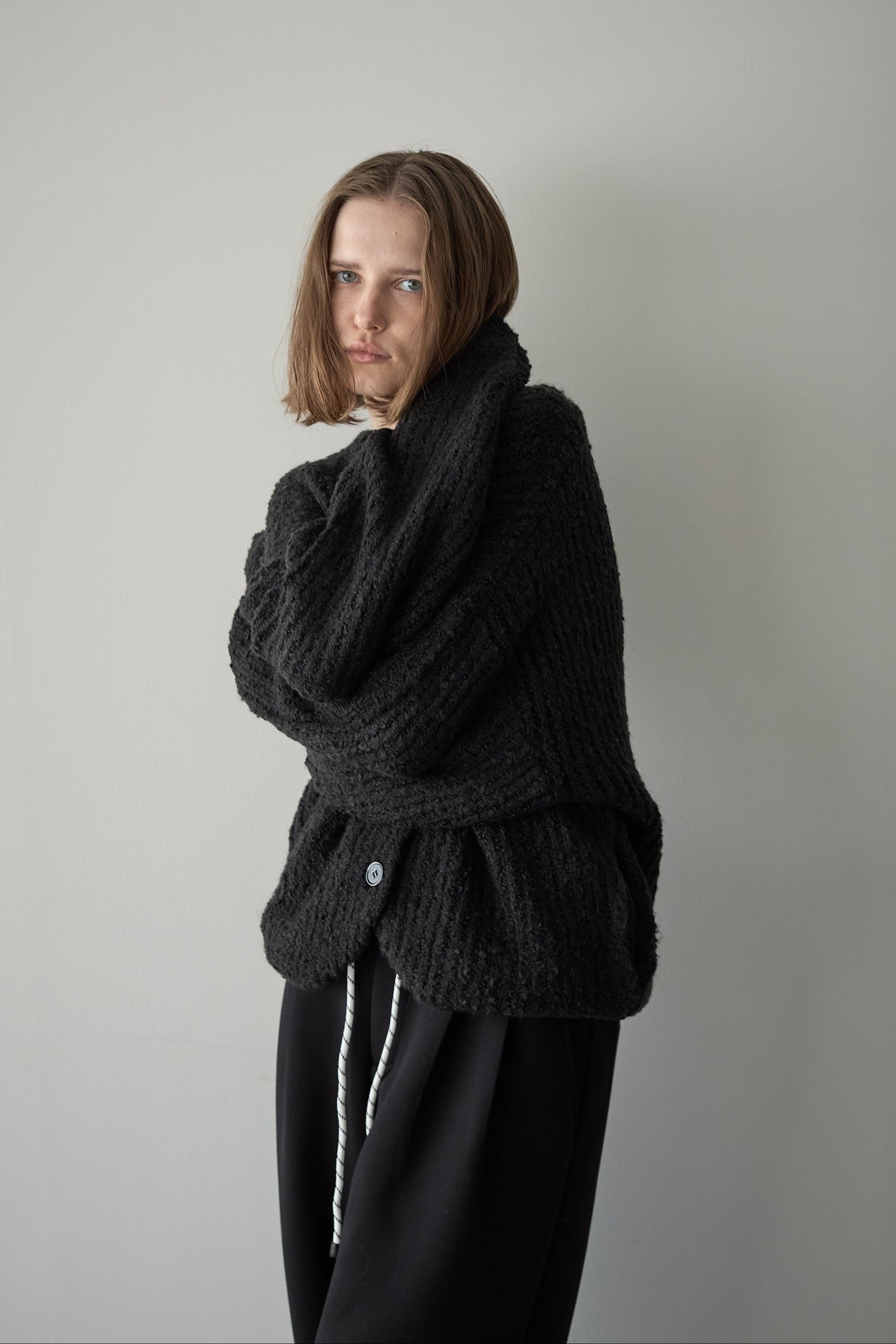 ロングブークレカーディガン【BLACK】