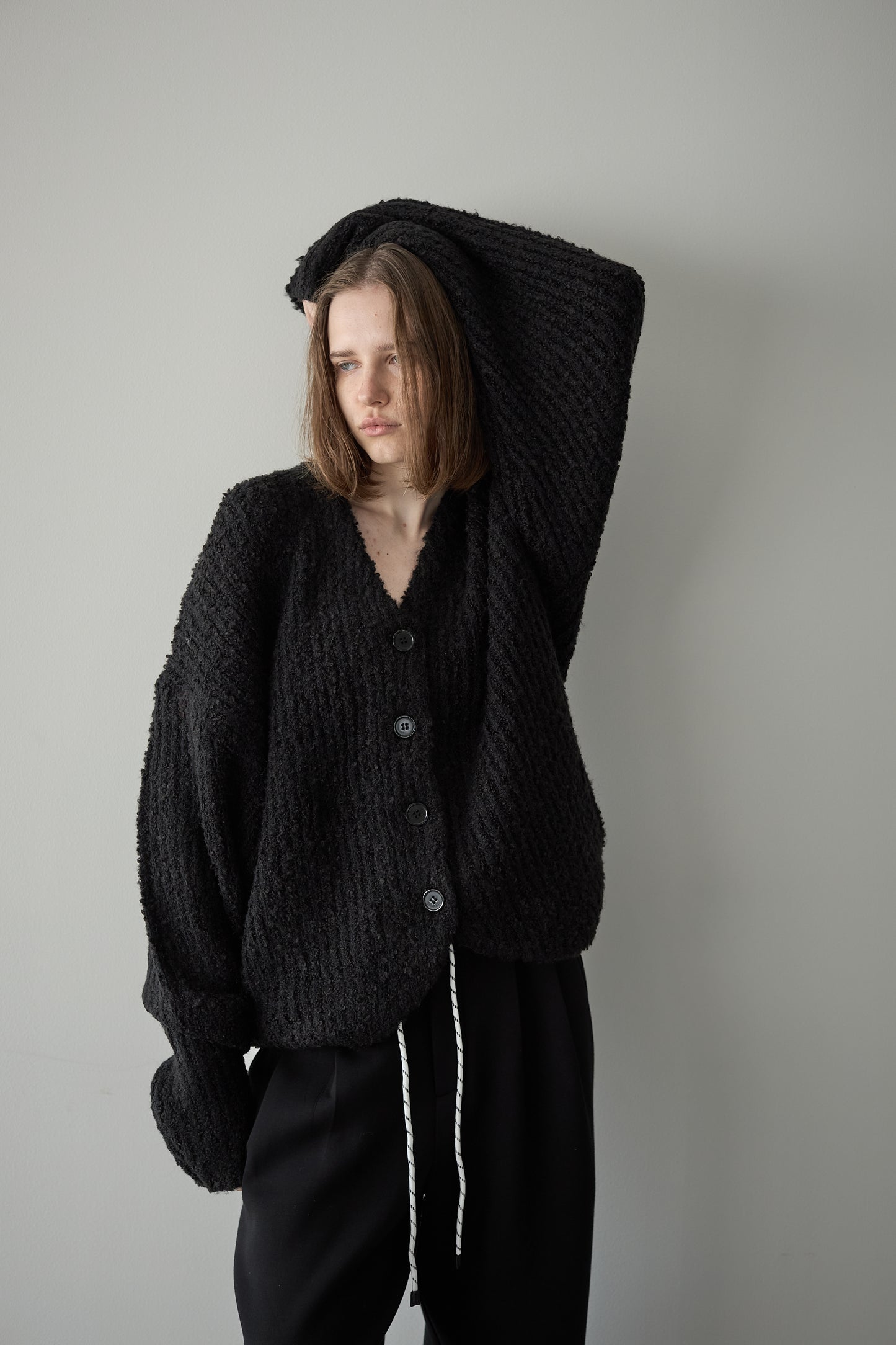 ロングブークレカーディガン【BLACK】