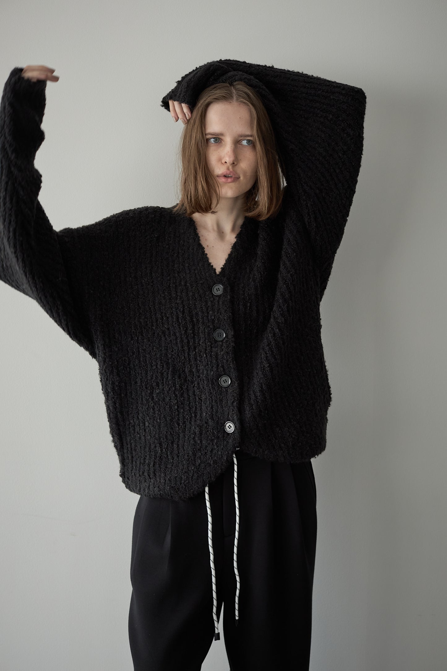 ロングブークレカーディガン【BLACK】