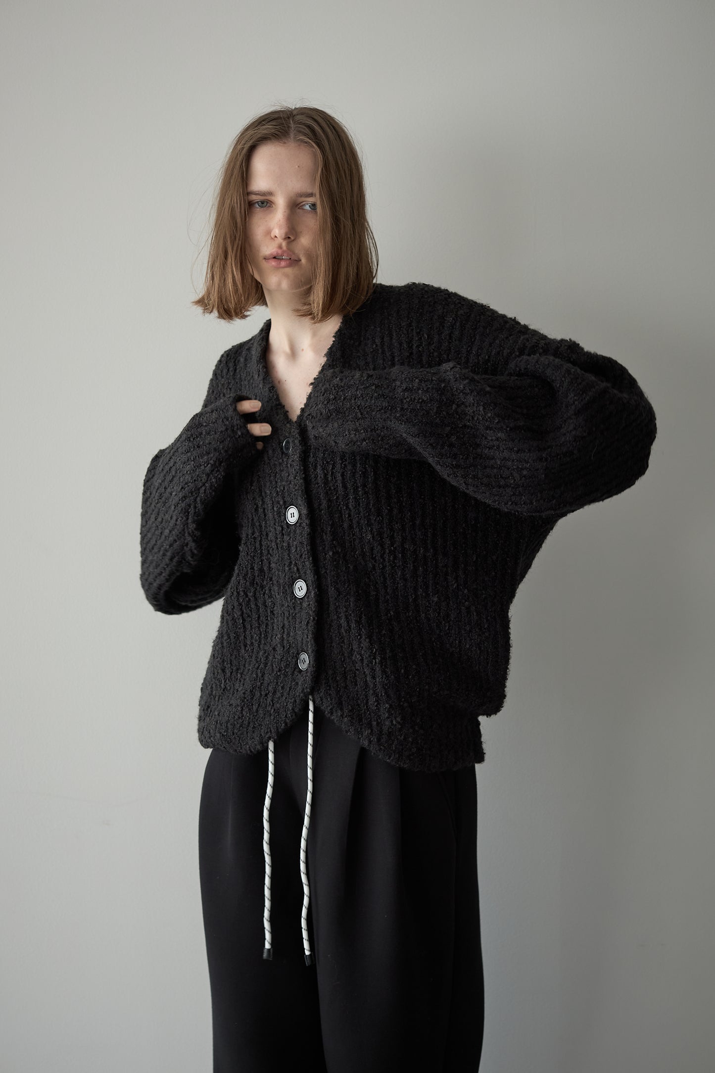 ロングブークレカーディガン【BLACK】