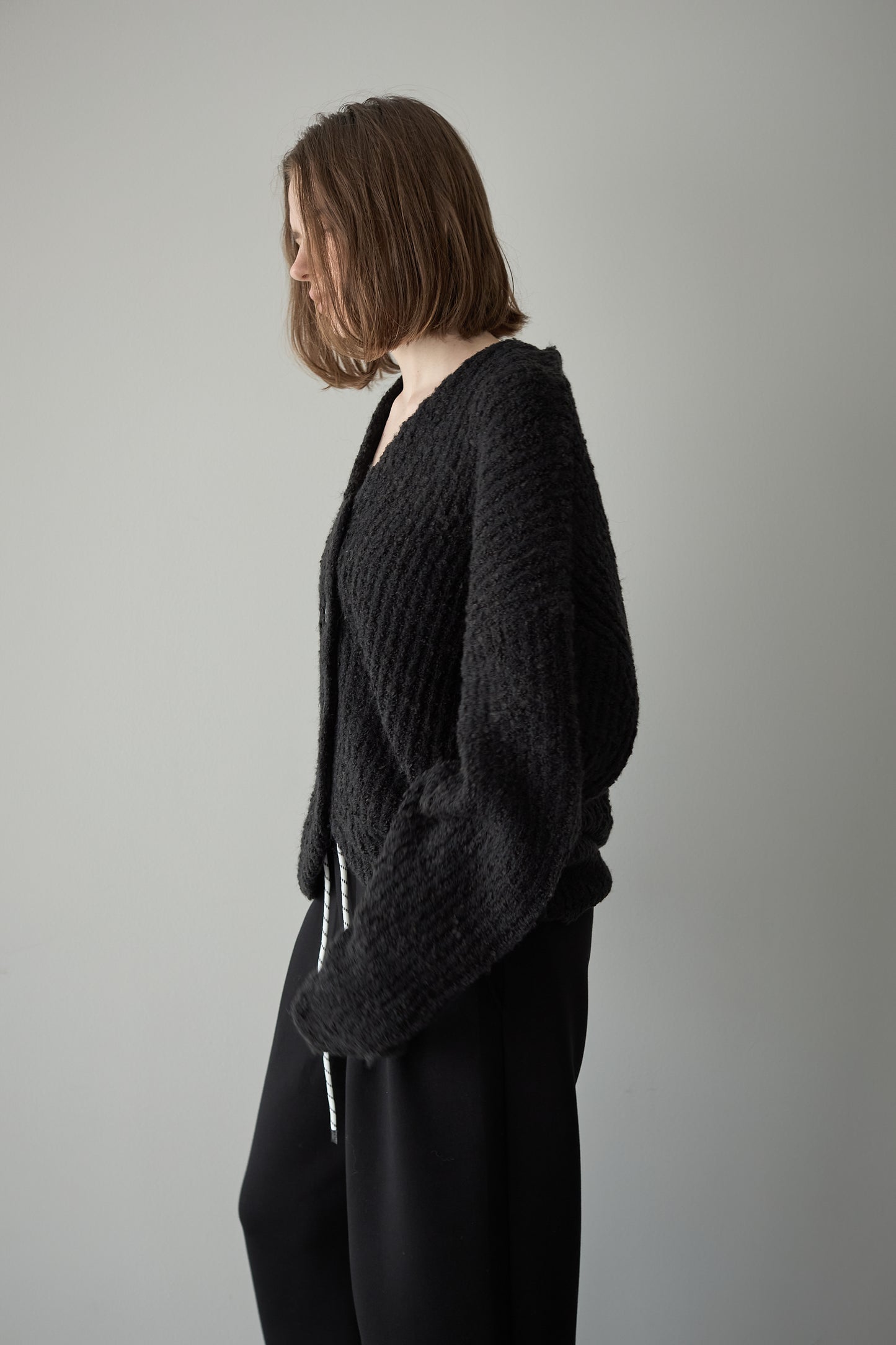 ロングブークレカーディガン【BLACK】