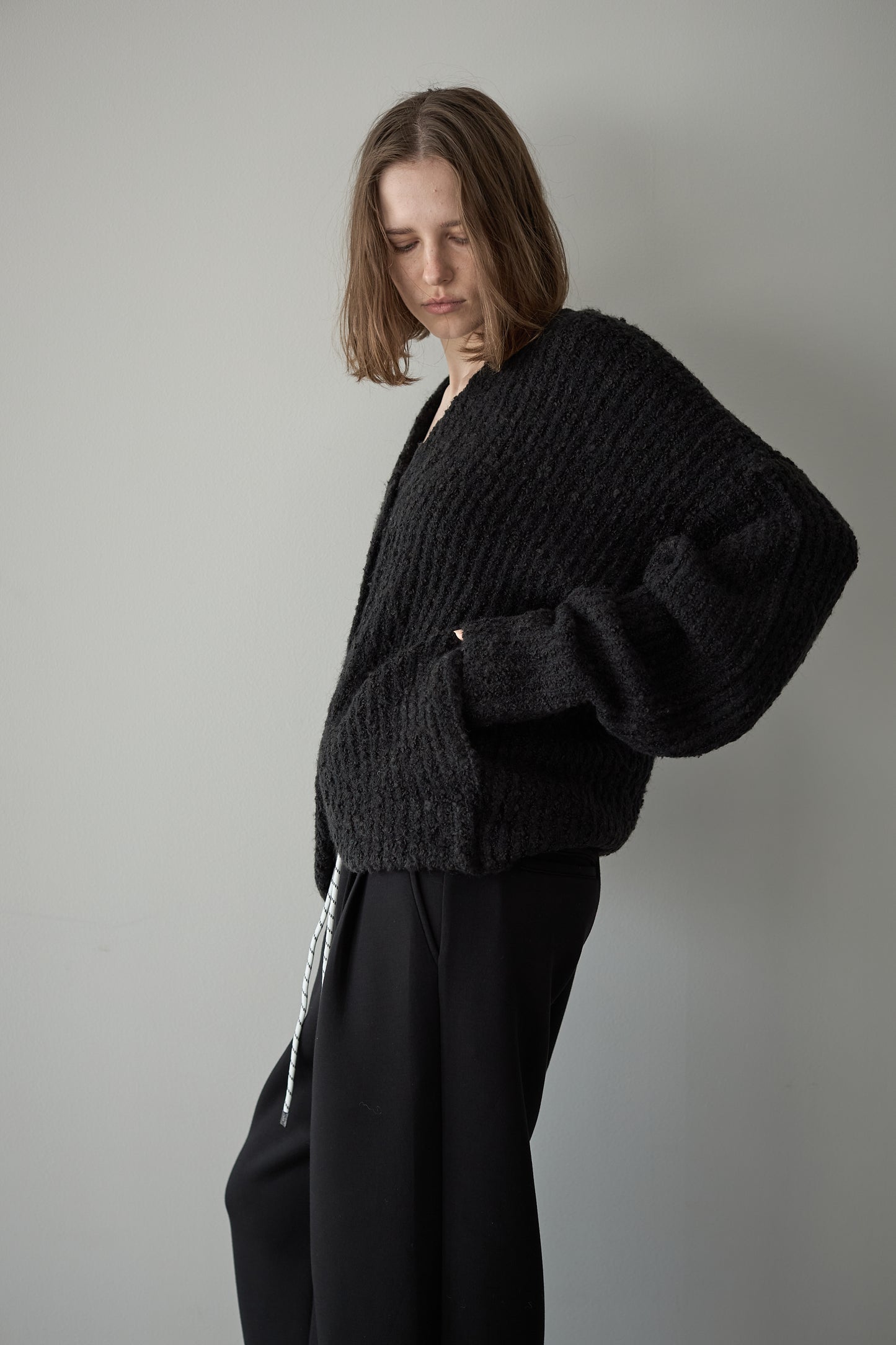 ロングブークレカーディガン【BLACK】