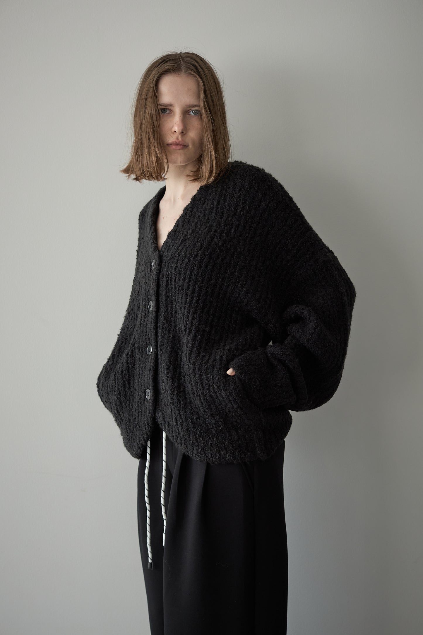 ロングブークレカーディガン【BLACK】