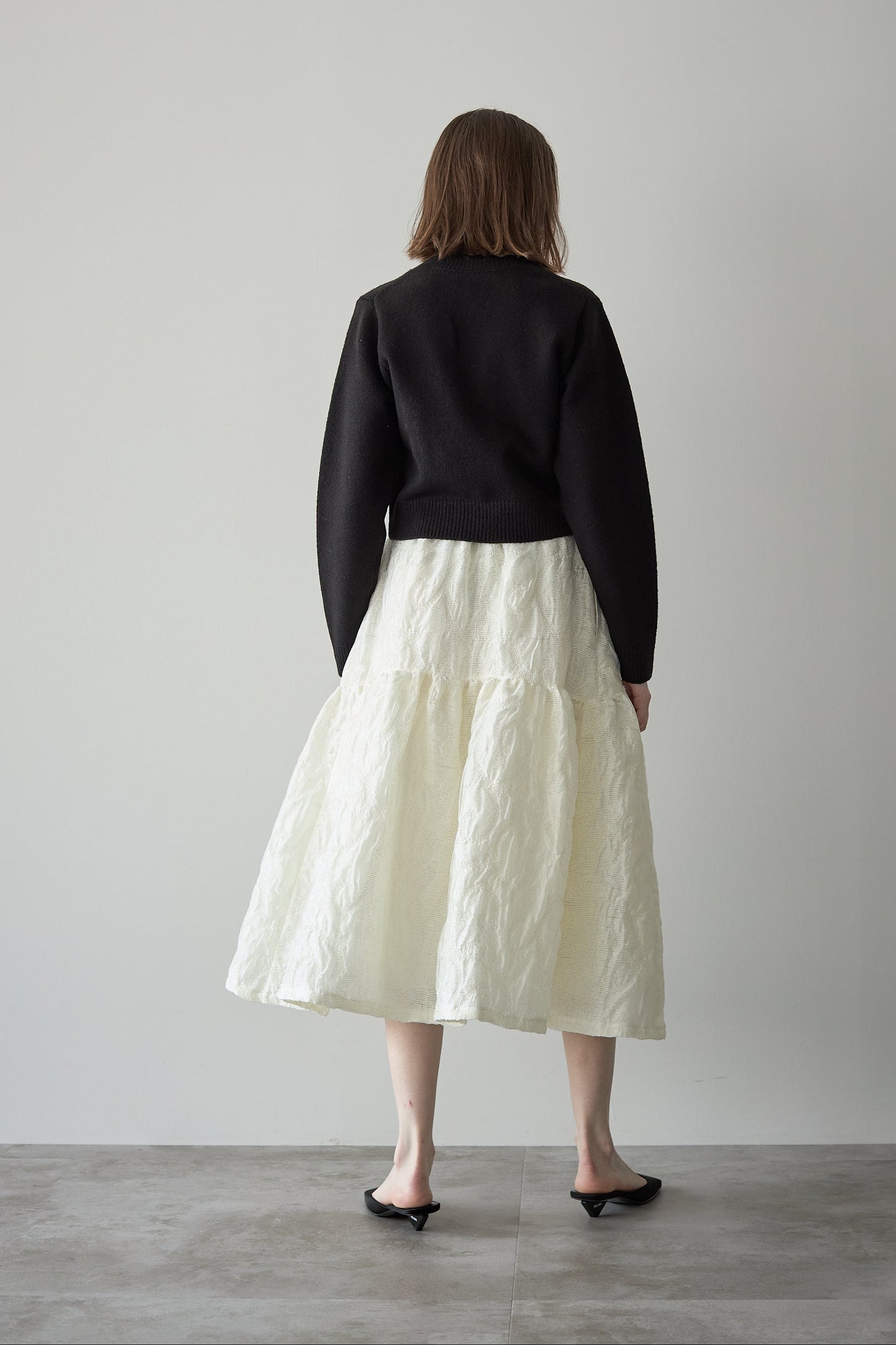 ボタンカーディガン【BLACK】