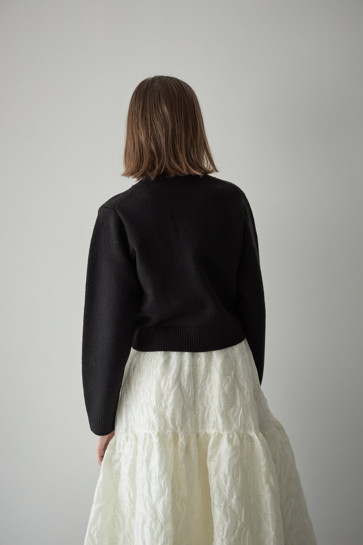 ボタンカーディガン【BLACK】