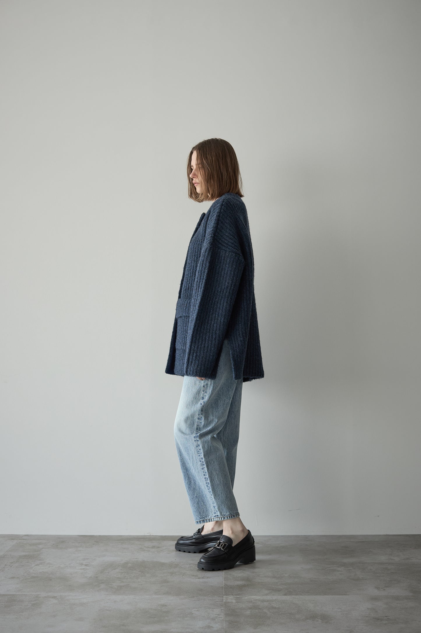 ドッグボタンニットコート【BLUE】