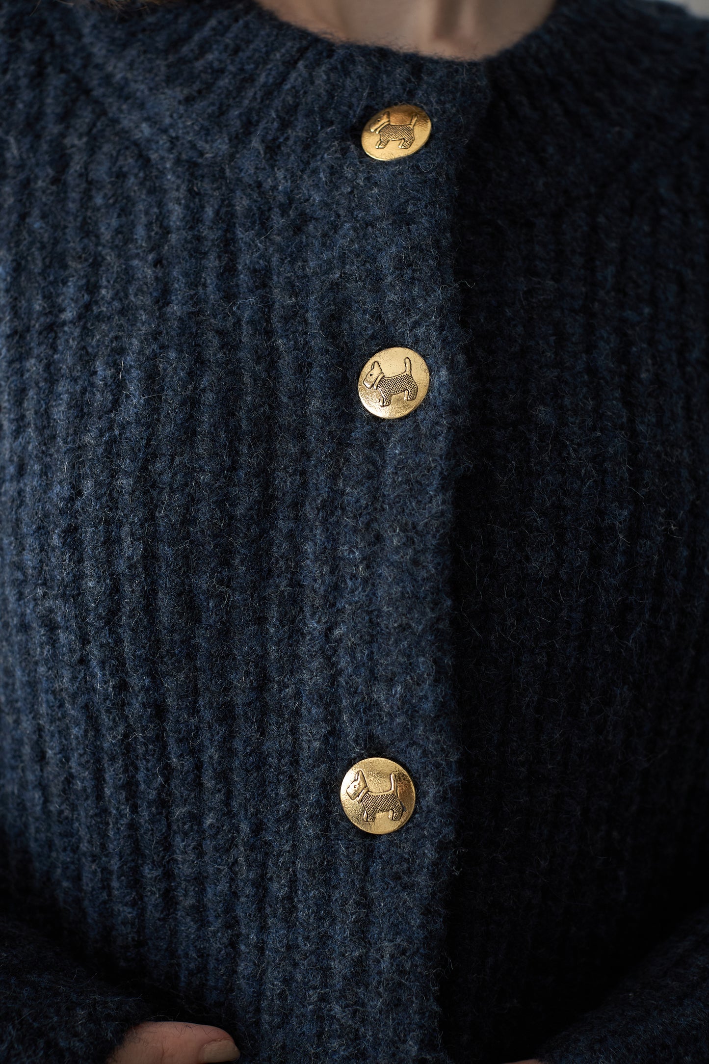 ドッグボタンニットコート【BLUE】