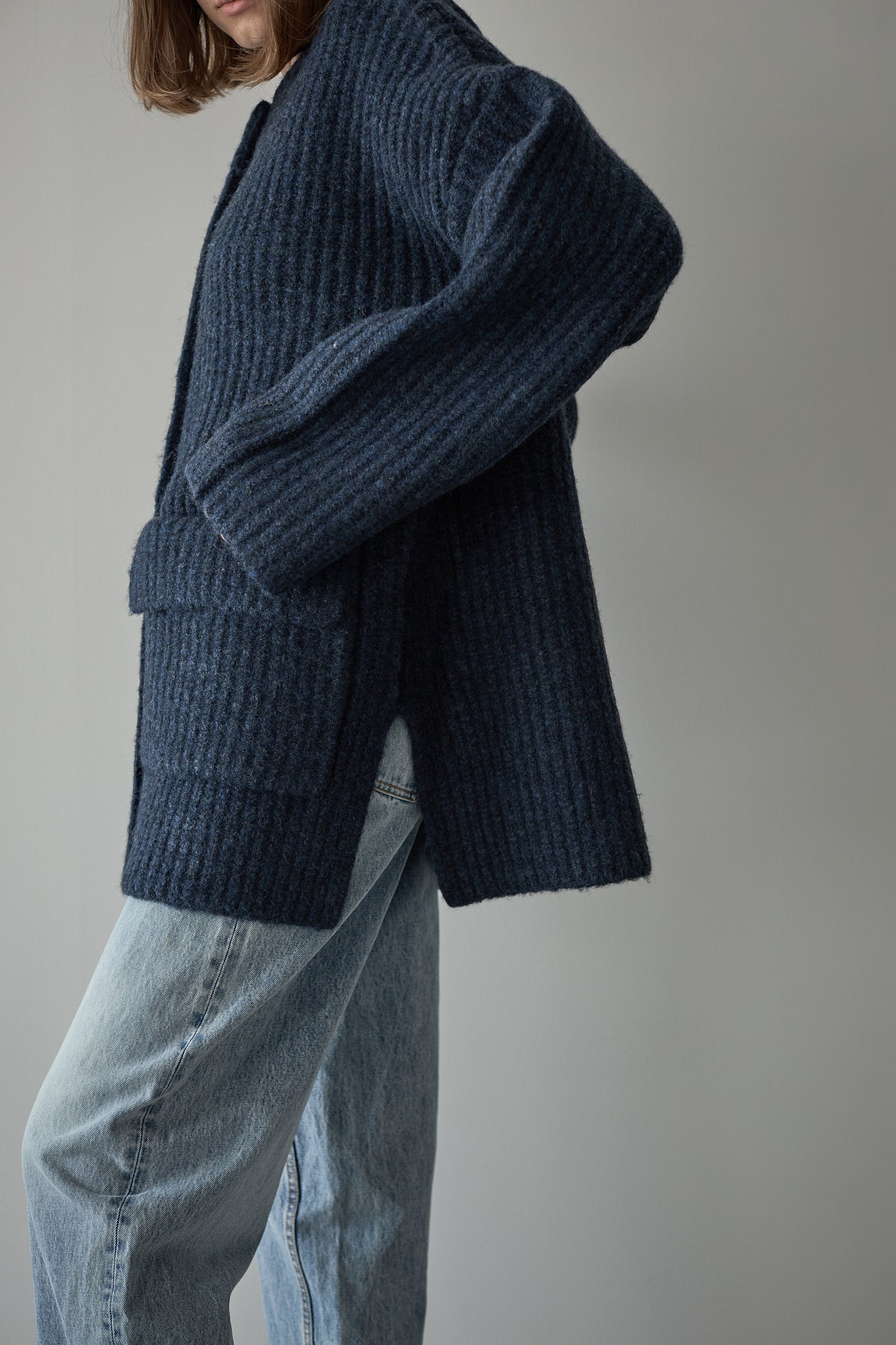 ドッグボタンニットコート【BLUE】