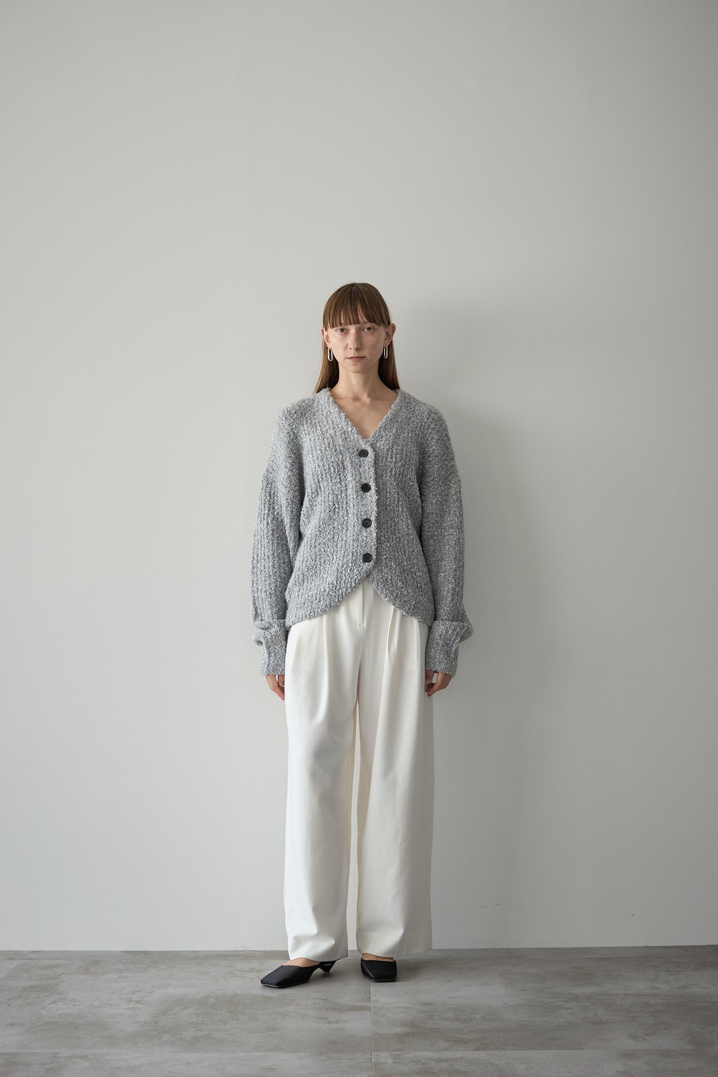 ロングブークレカーディガン【GRAY】