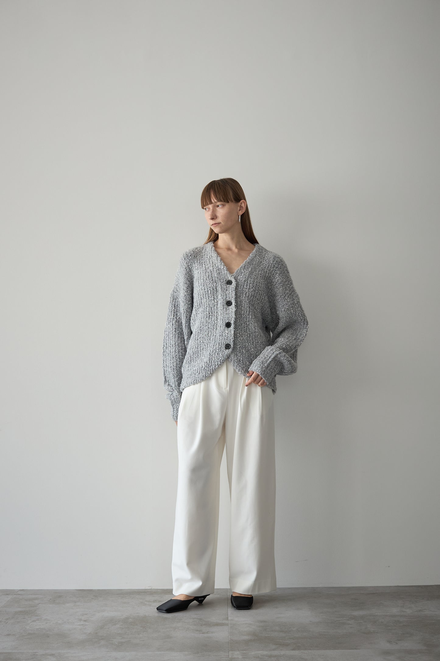 ロングブークレカーディガン【GRAY】