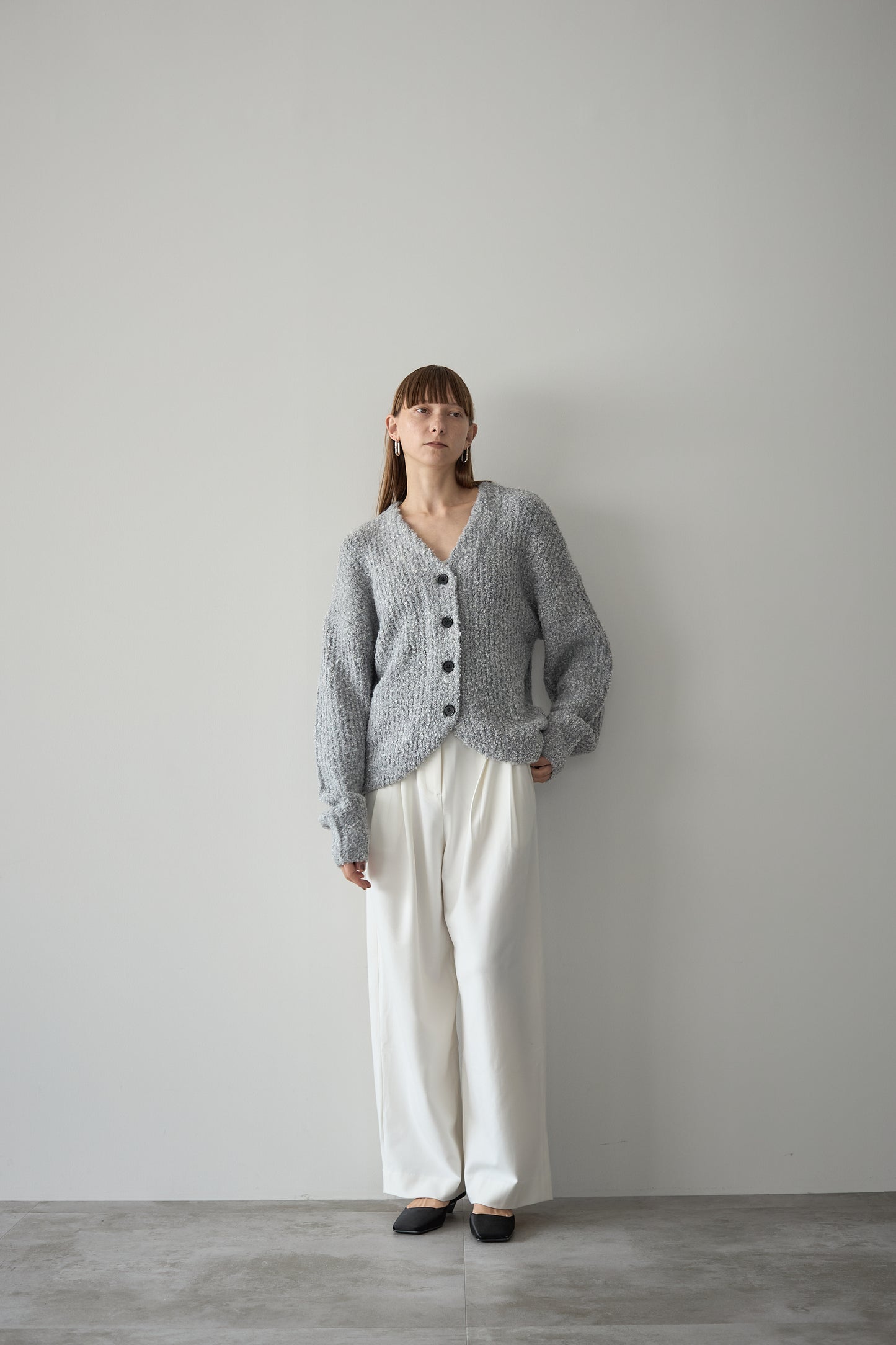 ロングブークレカーディガン【GRAY】