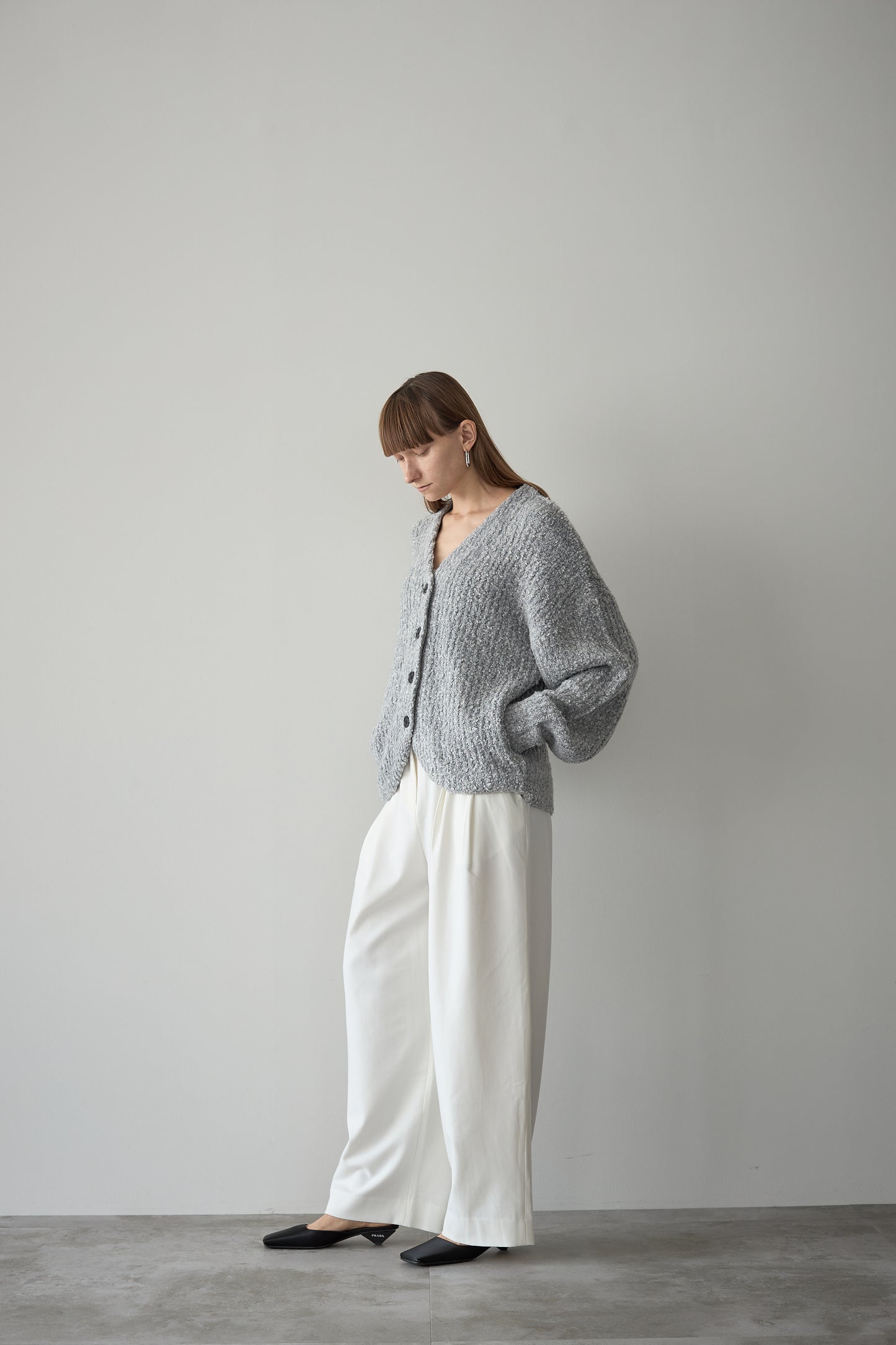 ロングブークレカーディガン【GRAY】