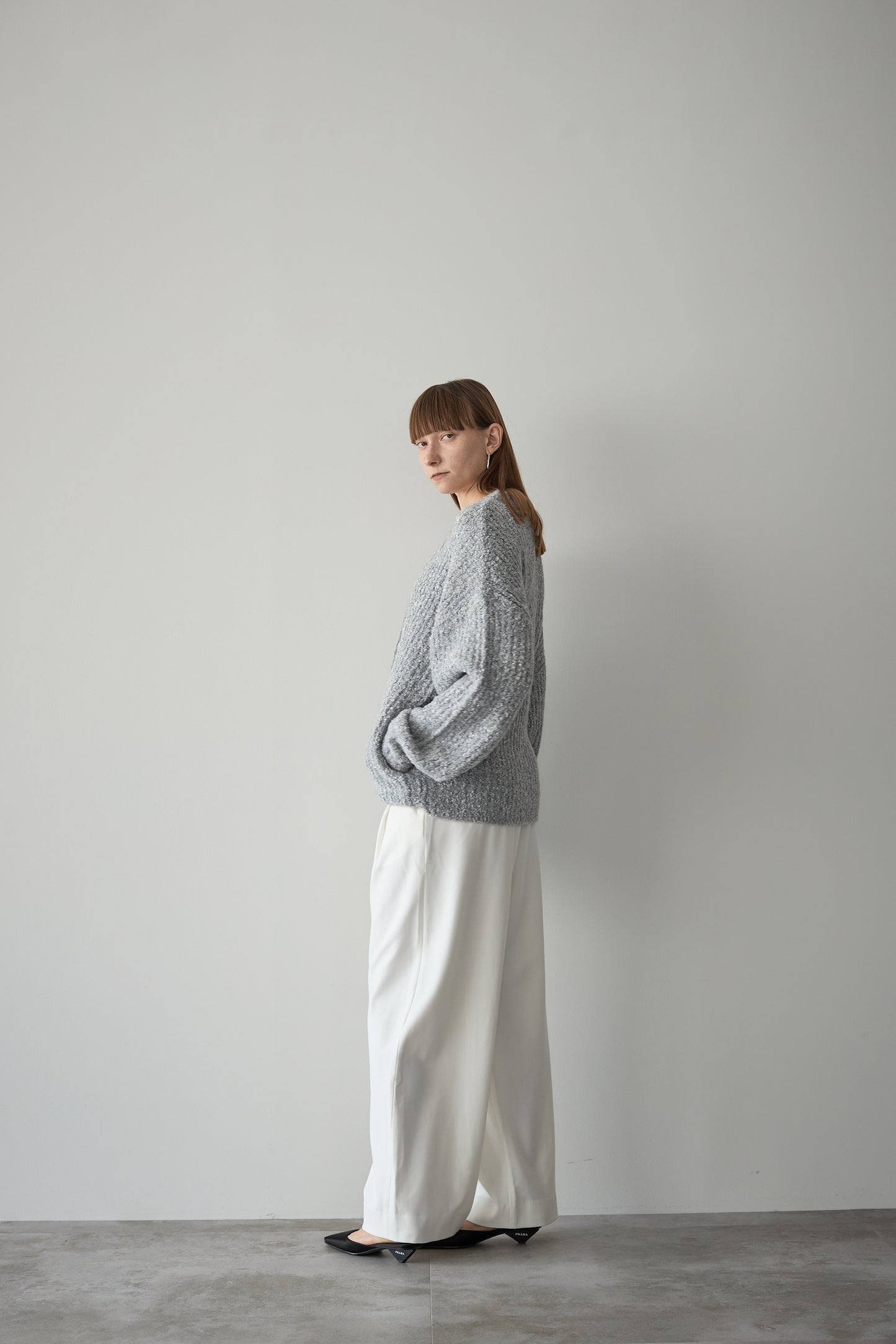 ロングブークレカーディガン【GRAY】