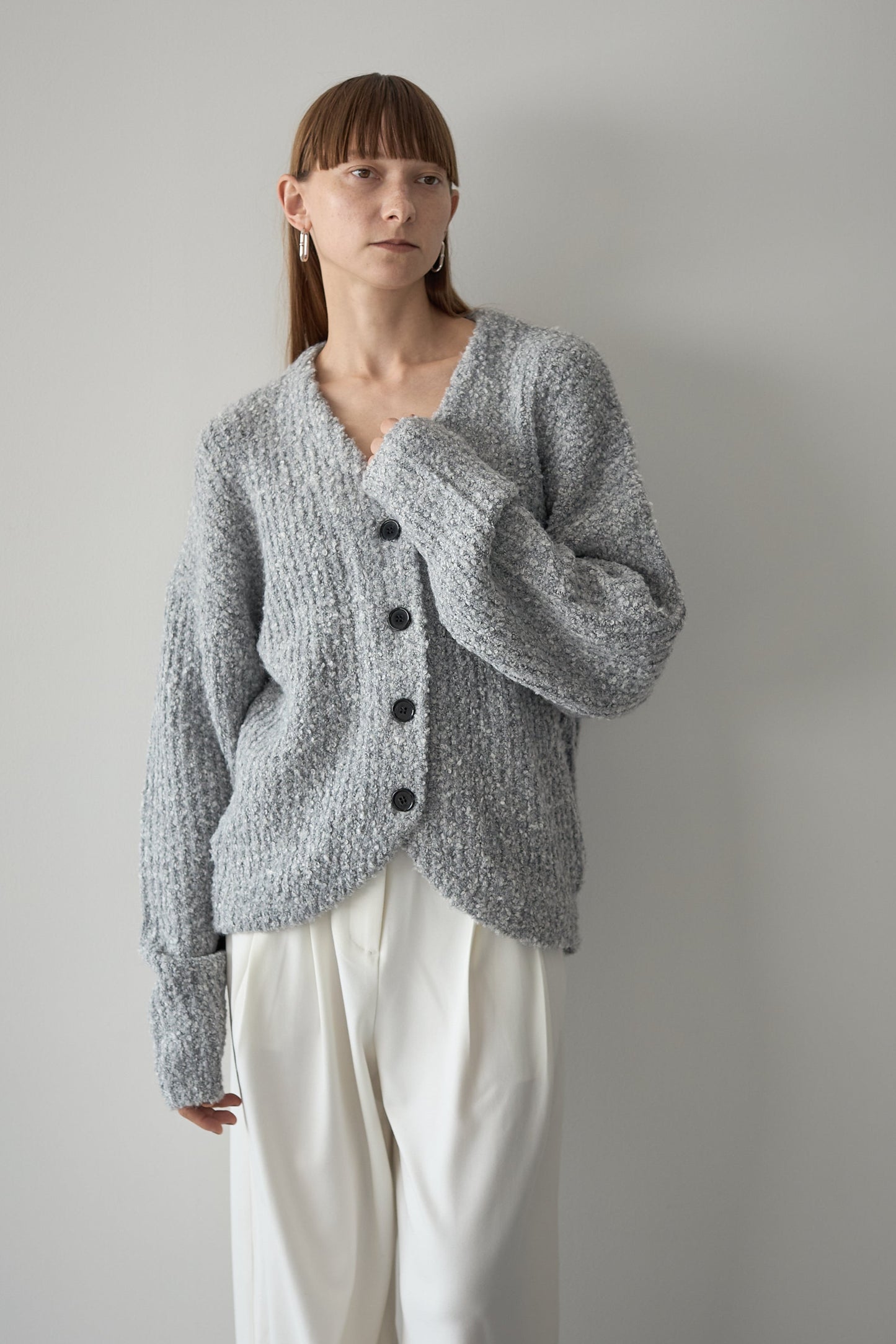 ロングブークレカーディガン【GRAY】