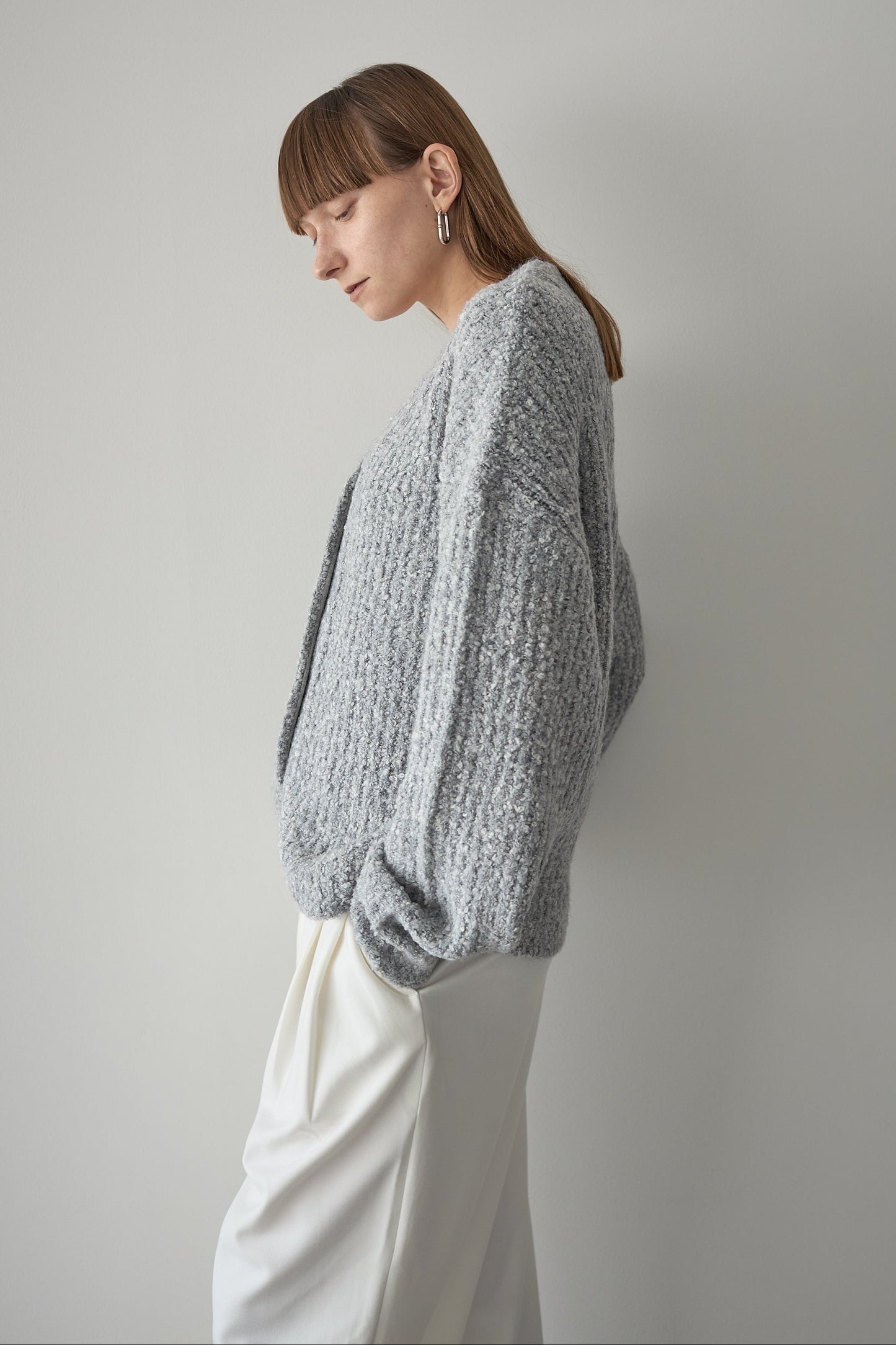 ロングブークレカーディガン【GRAY】