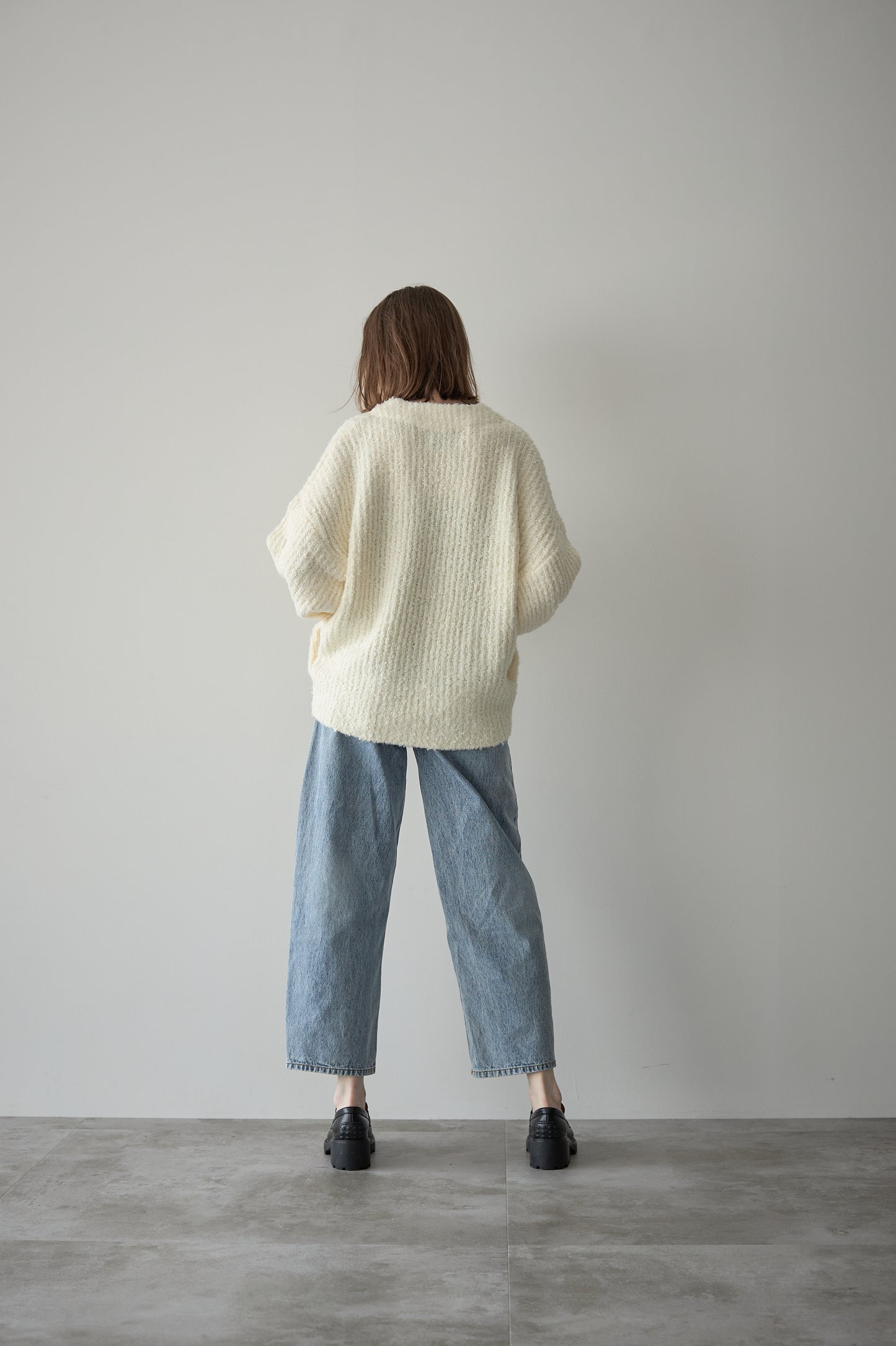 ロングブークレカーディガン【WHITE】