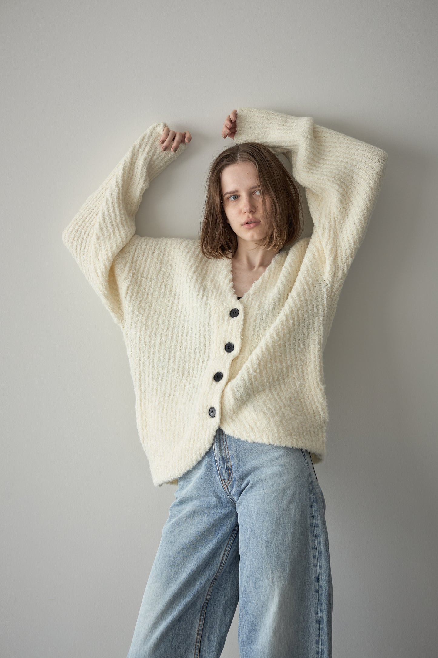 ロングブークレカーディガン【WHITE】