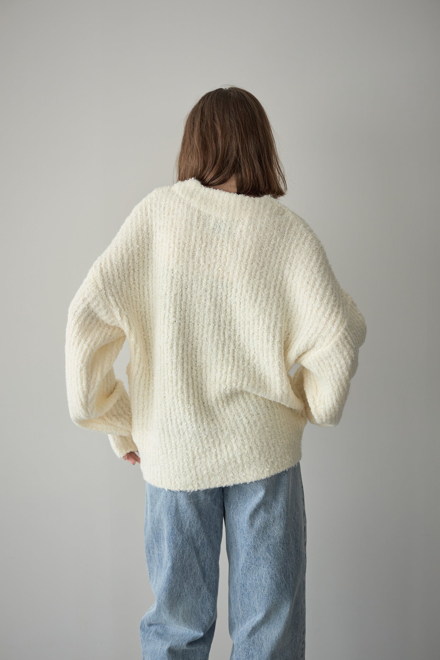 ロングブークレカーディガン【WHITE】