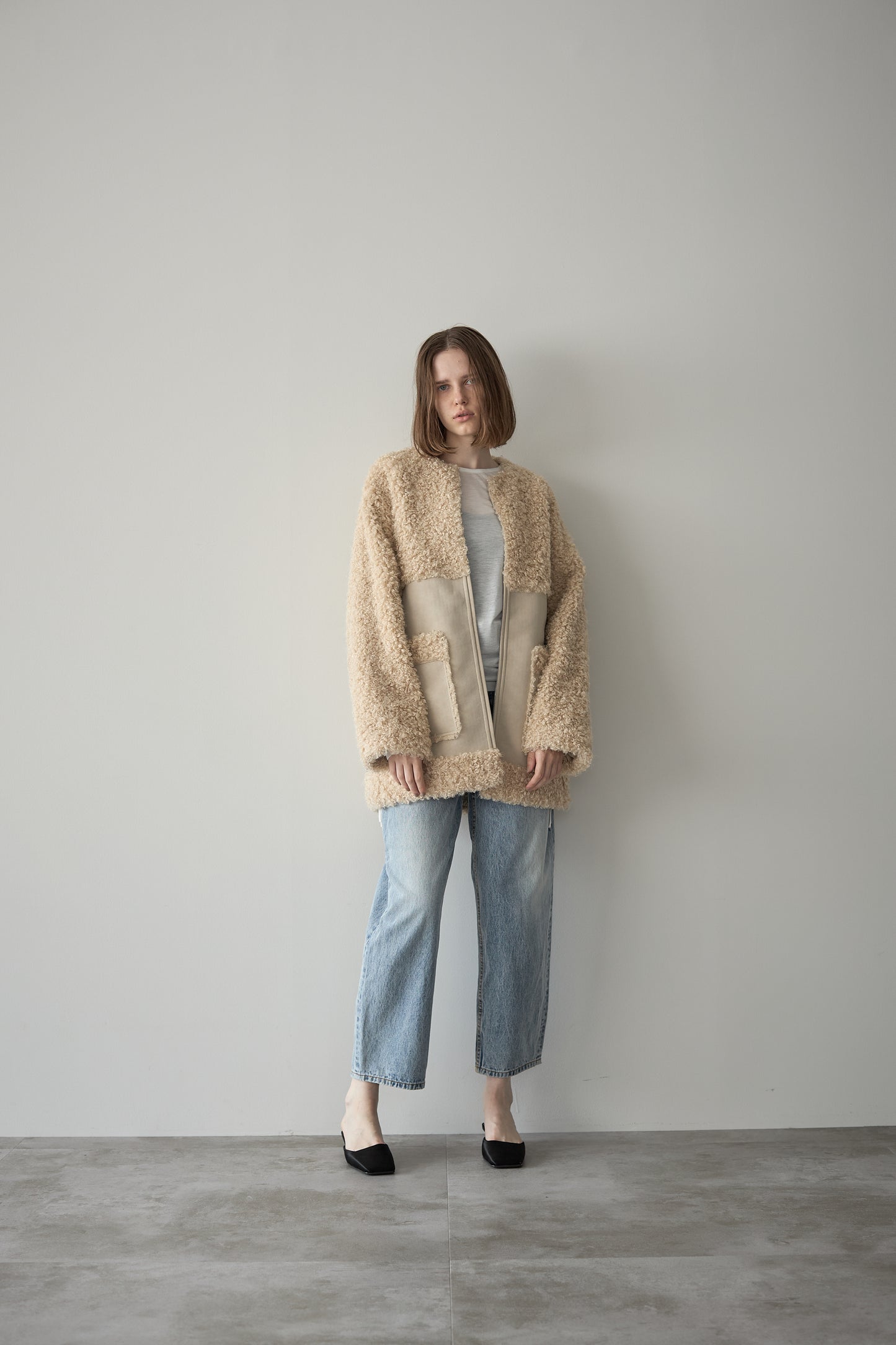 フェイクムートンアウター【BEIGE】