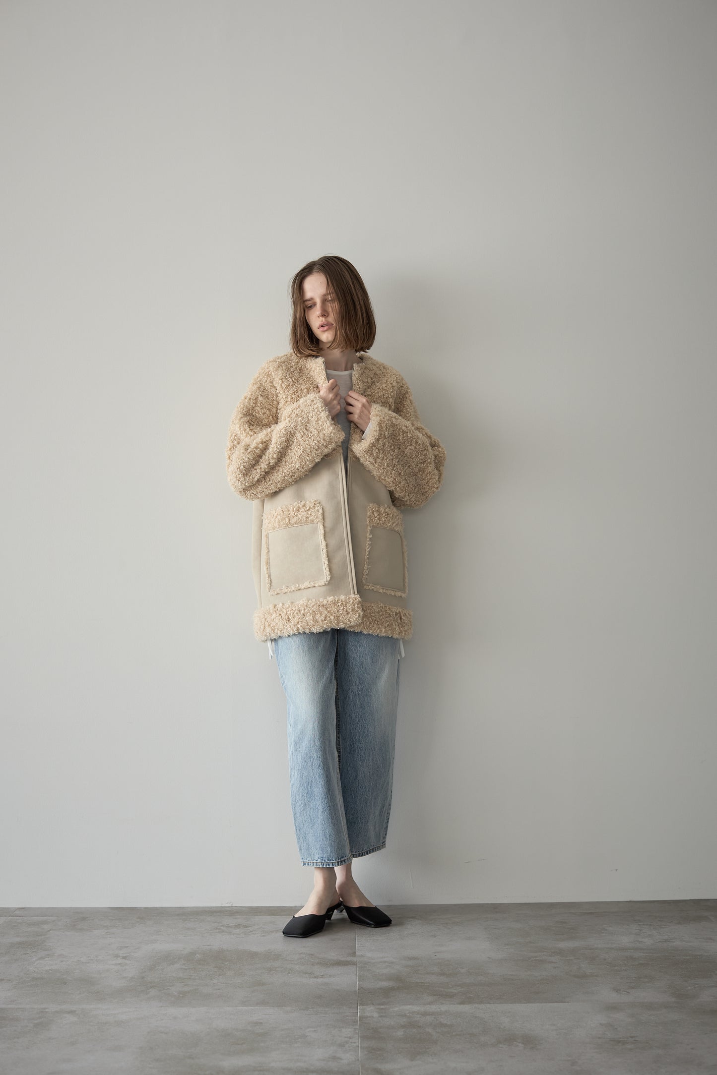フェイクムートンアウター【BEIGE】