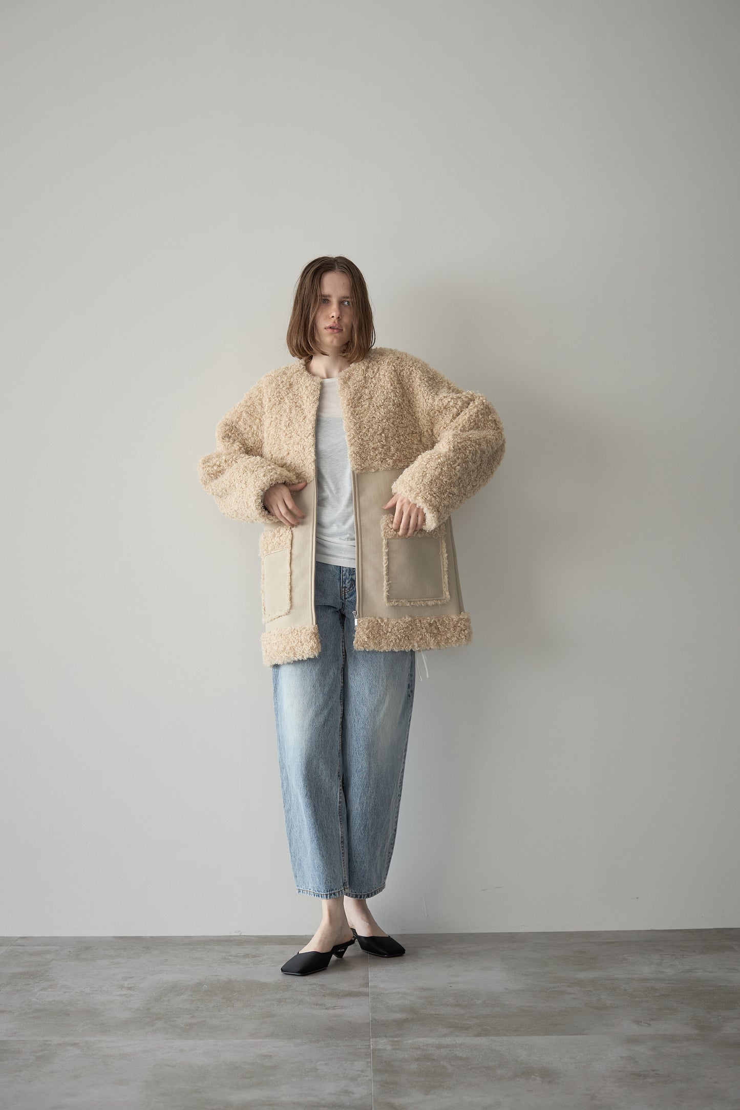 フェイクムートンアウター【BEIGE】