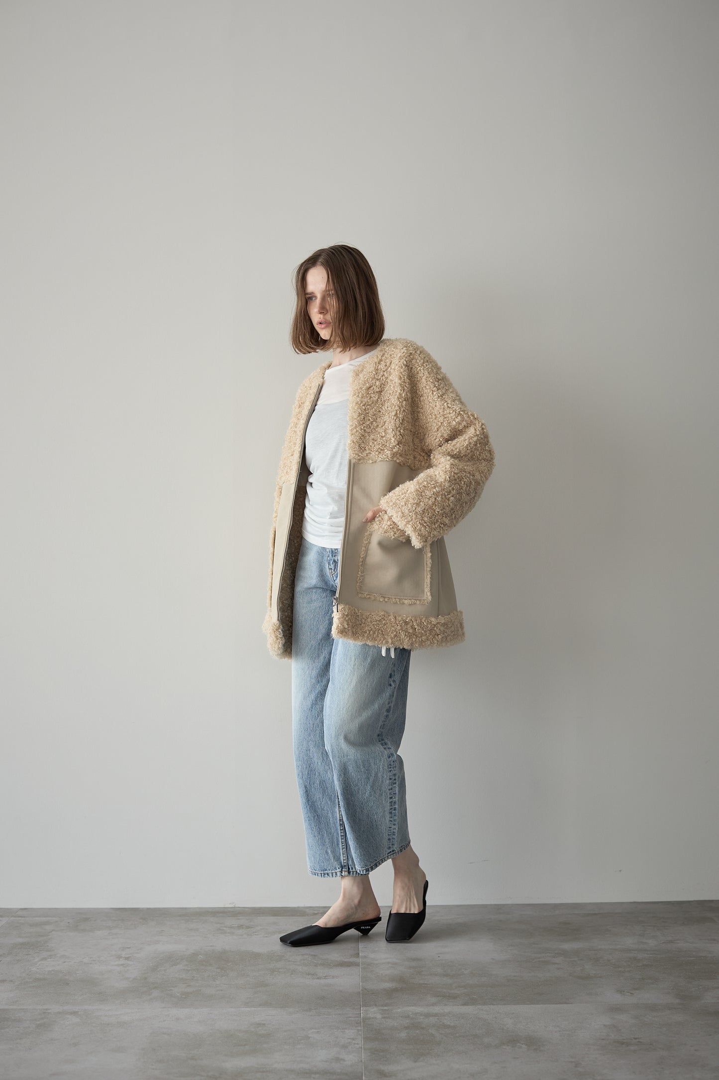 フェイクムートンアウター【BEIGE】
