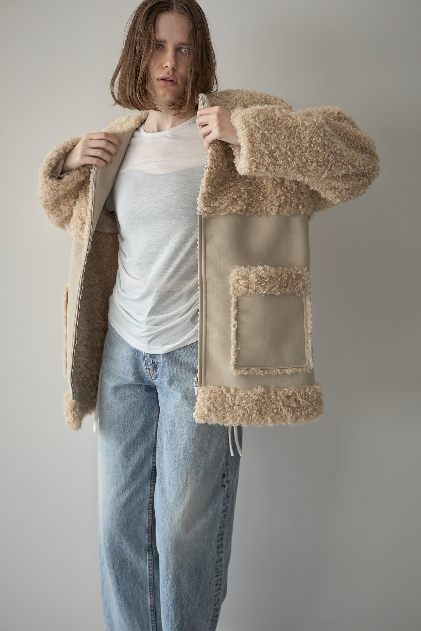 フェイクムートンアウター【BEIGE】