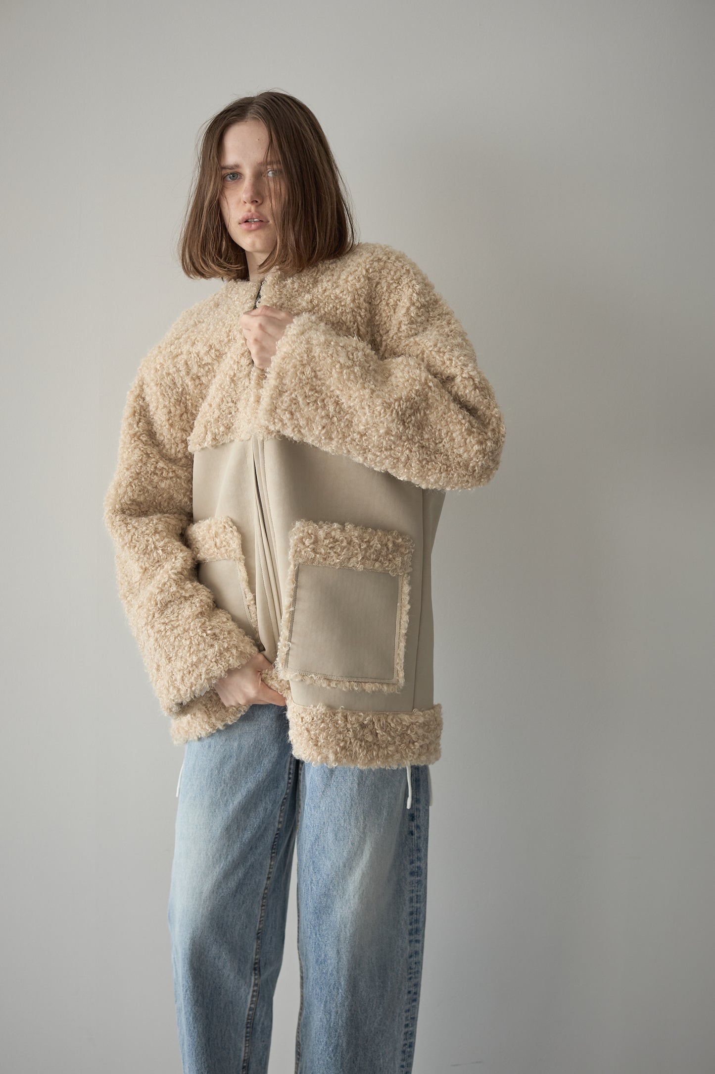 フェイクムートンアウター【BEIGE】