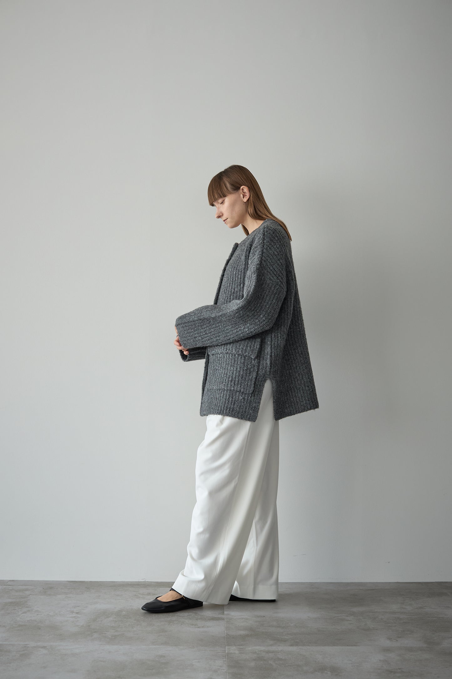 ドッグボタンニットコート【GRAY】