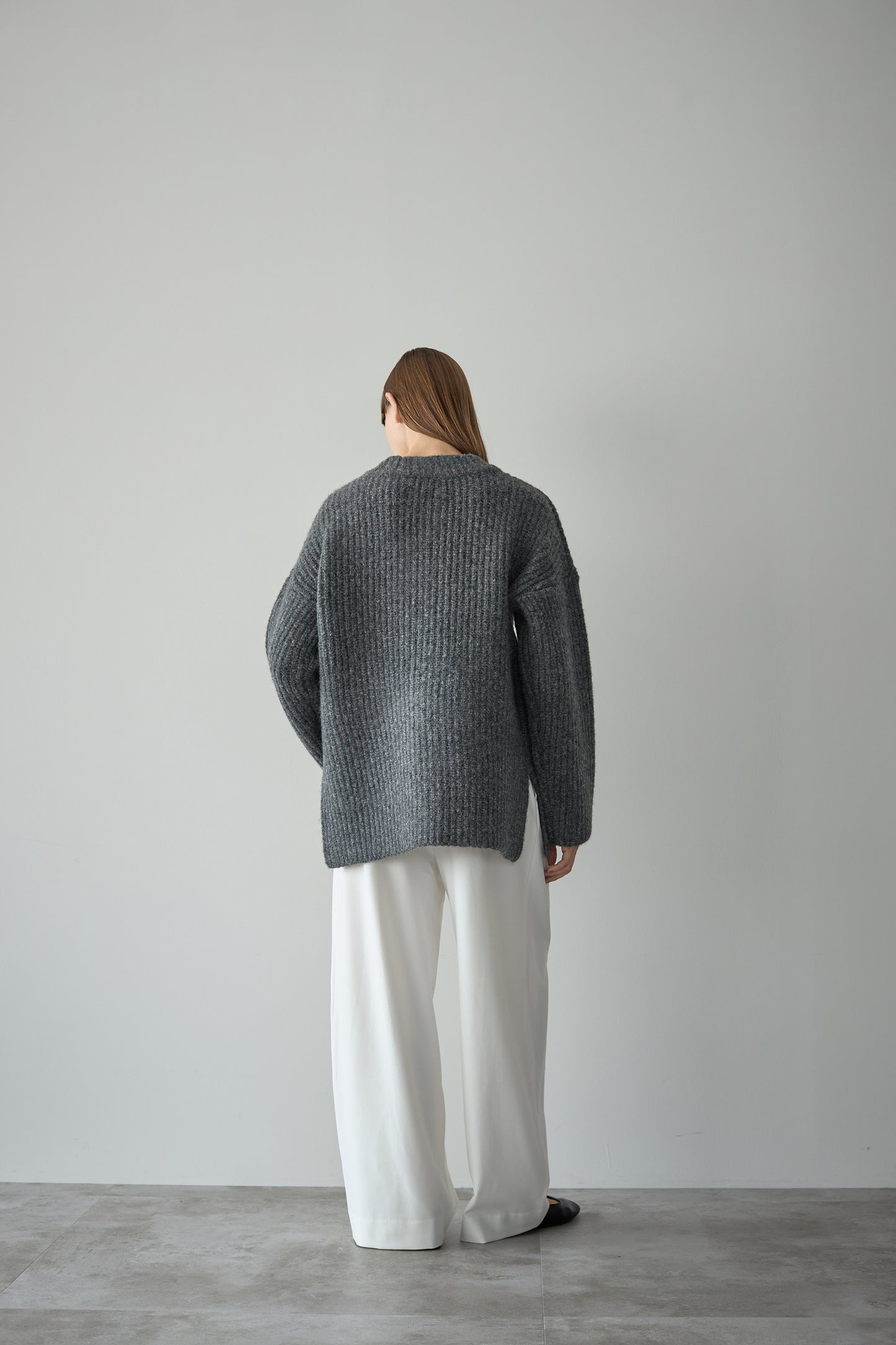 ドッグボタンニットコート【GRAY】