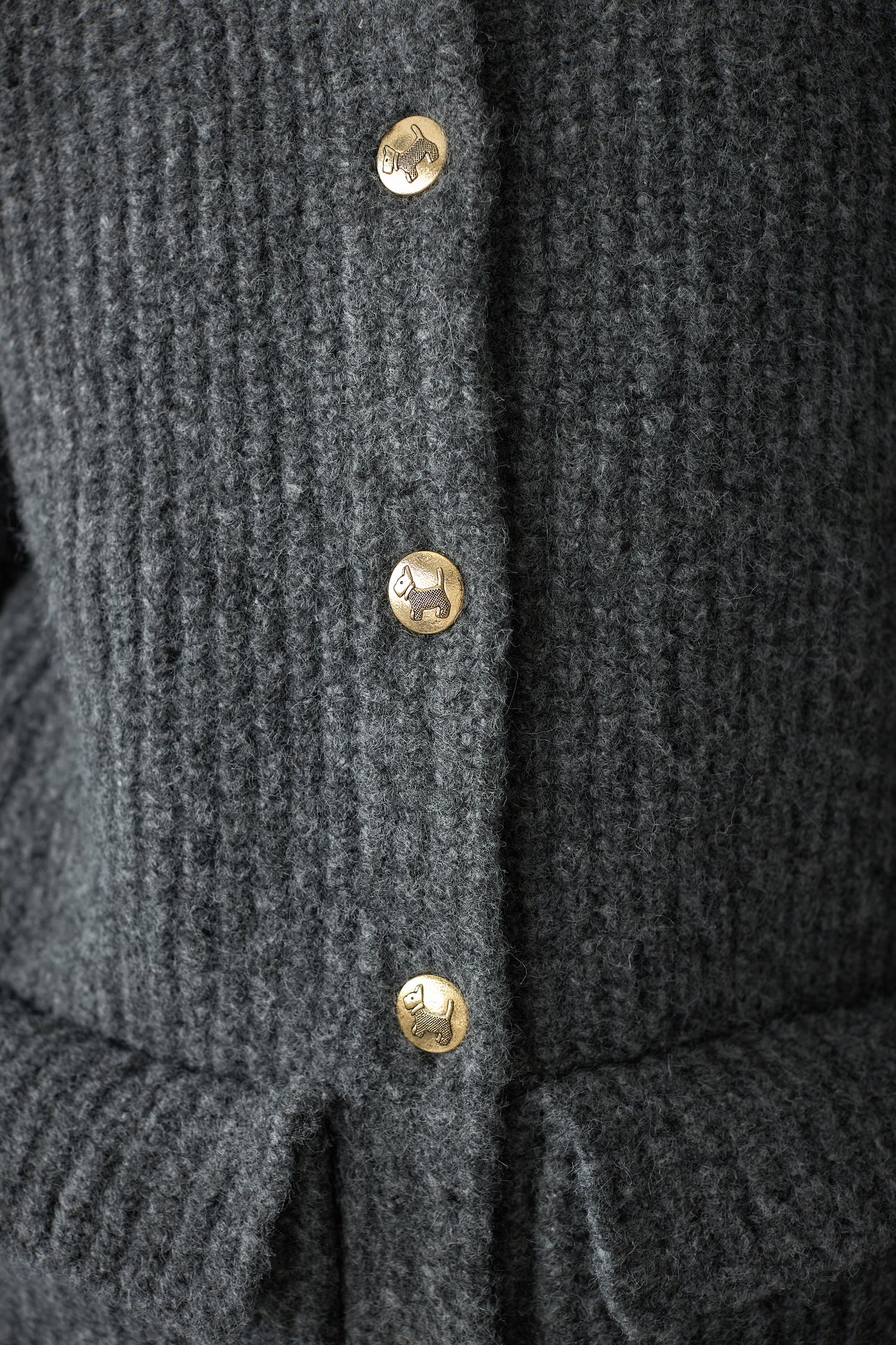 ドッグボタンニットコート【GRAY】