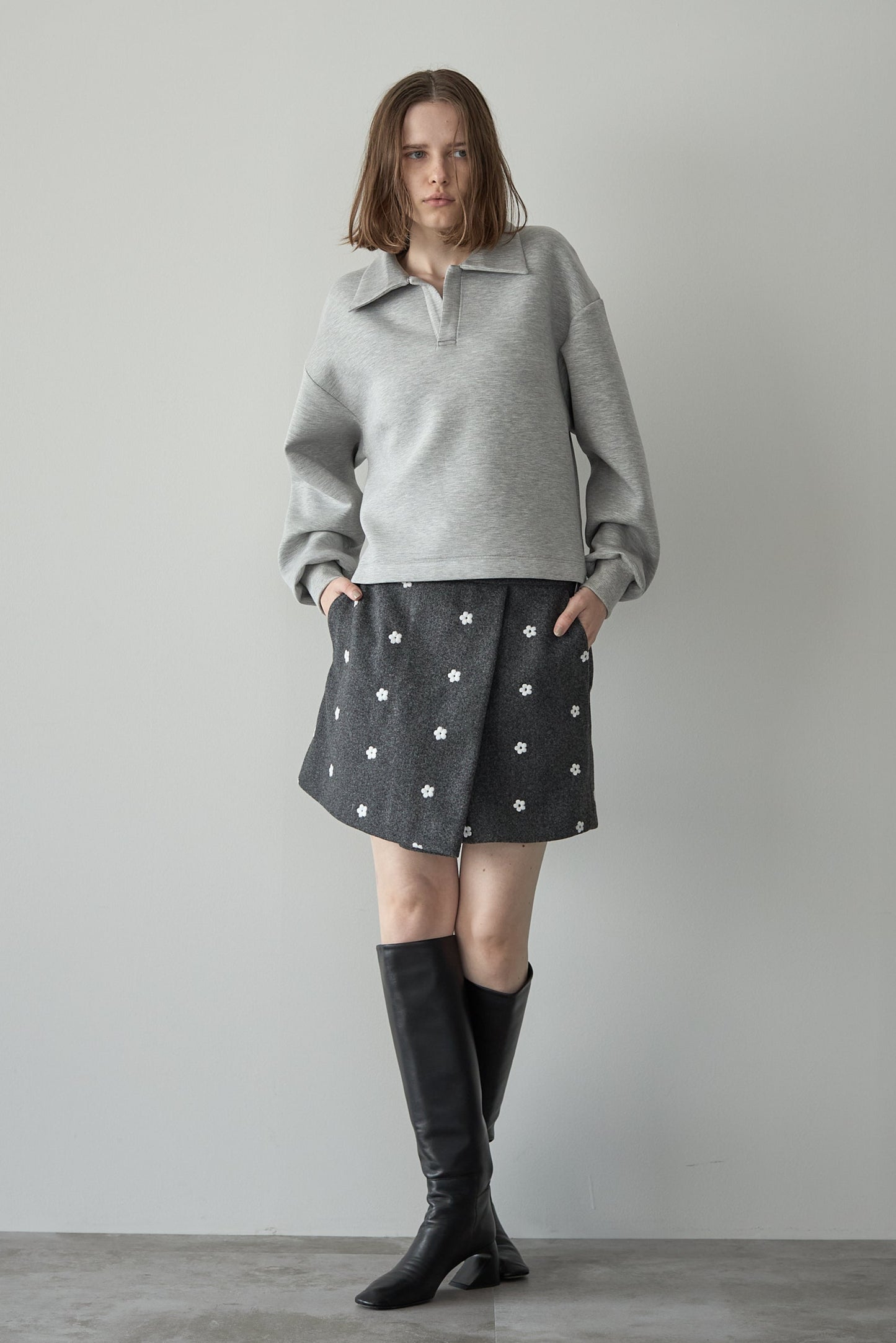 フラワースコート【GRAY】