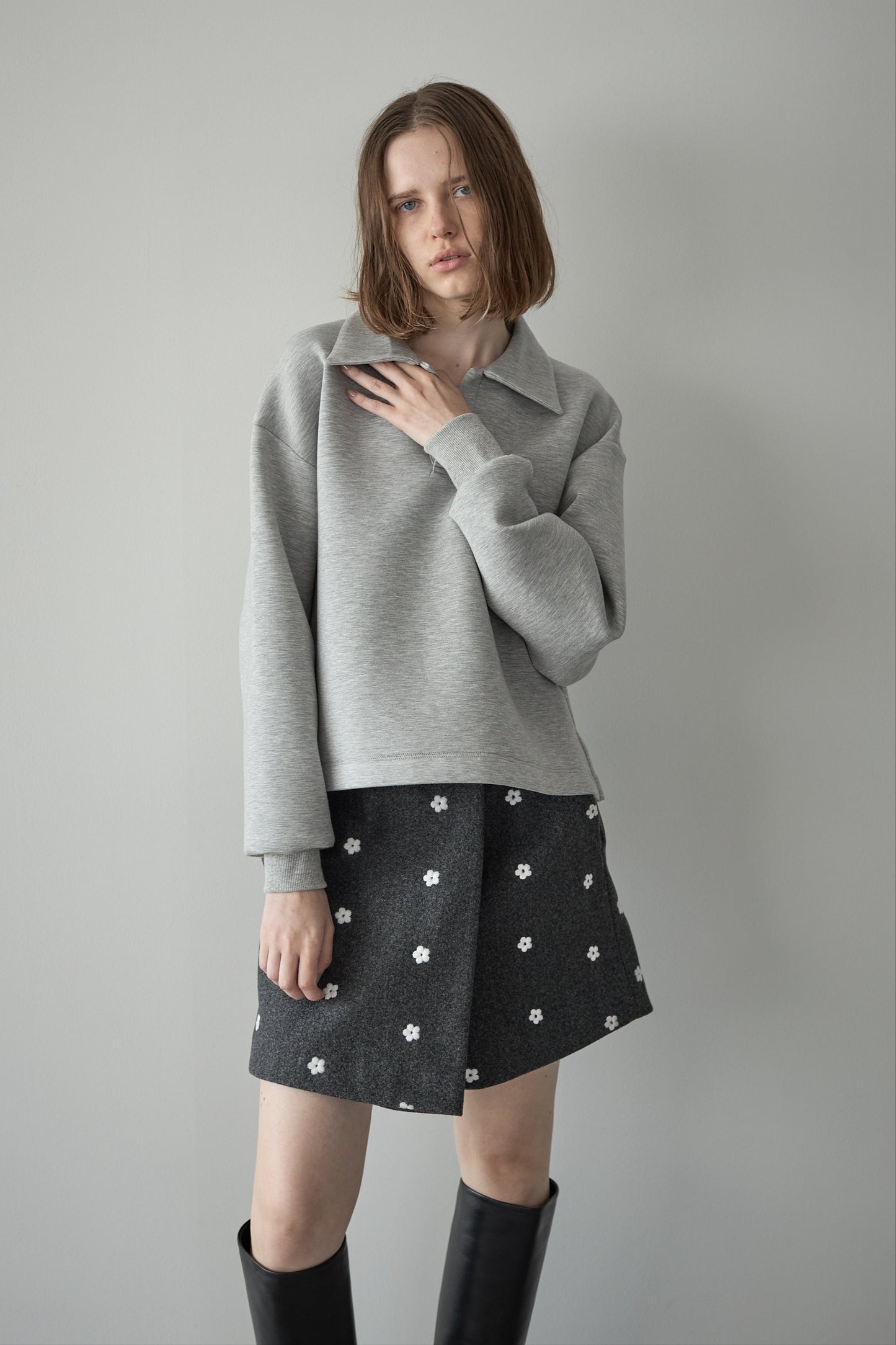 フラワースコート【GRAY】