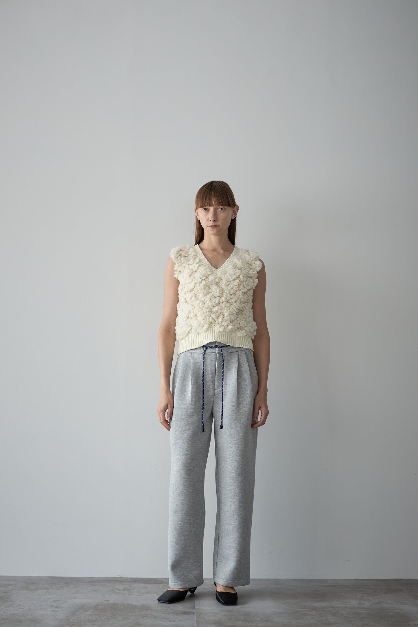 Button knit vest [GRAY]