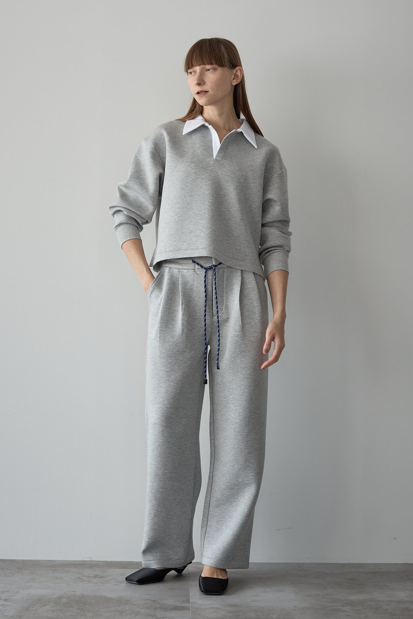 スウェットワイドパンツ【GRAY】