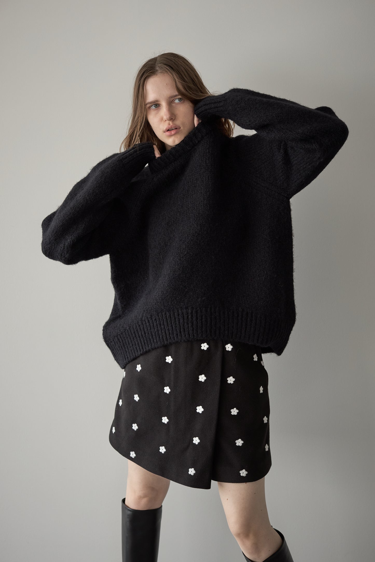 オーバーサイズニット【BLACK】