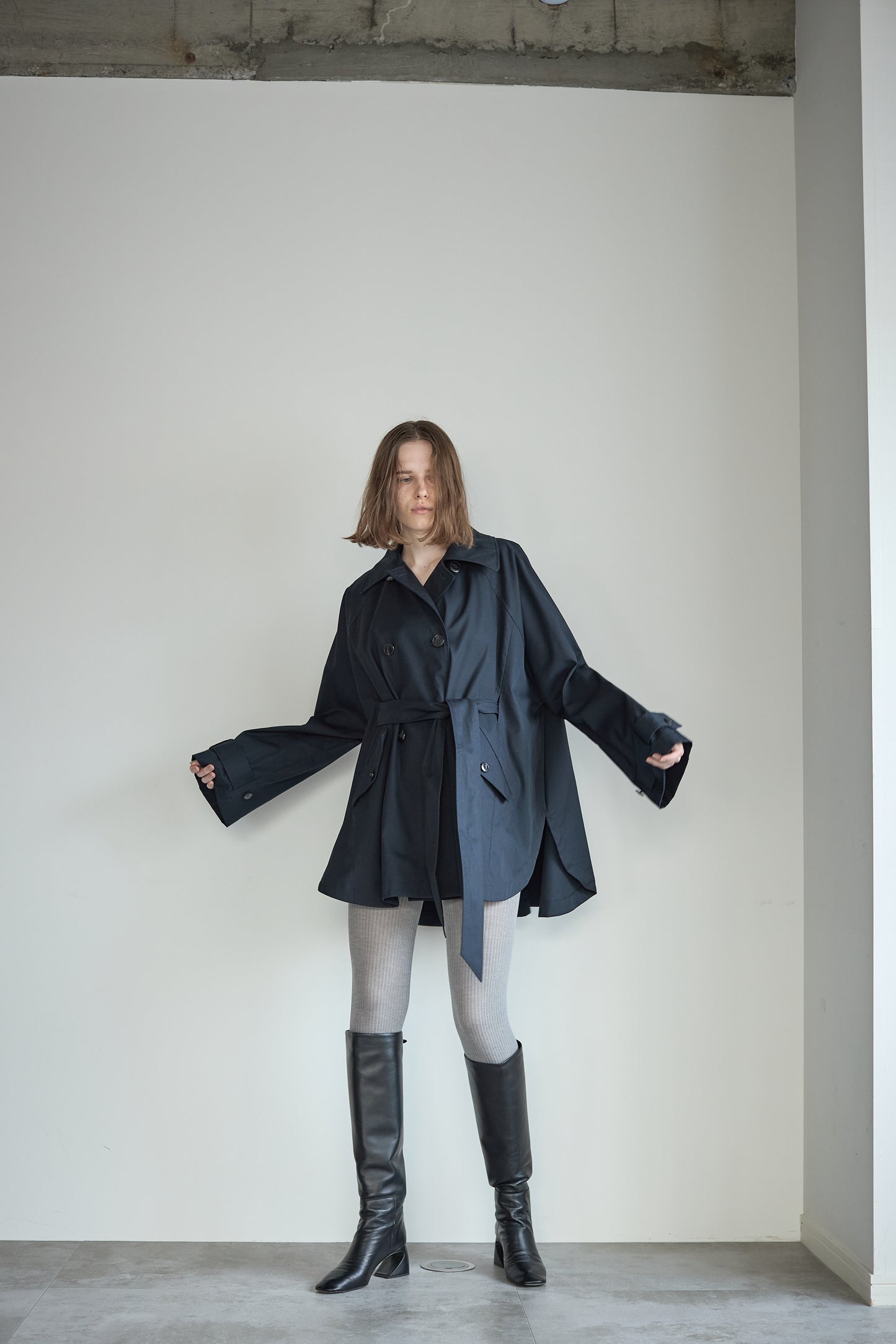 ケープトレンチコート【NAVY】