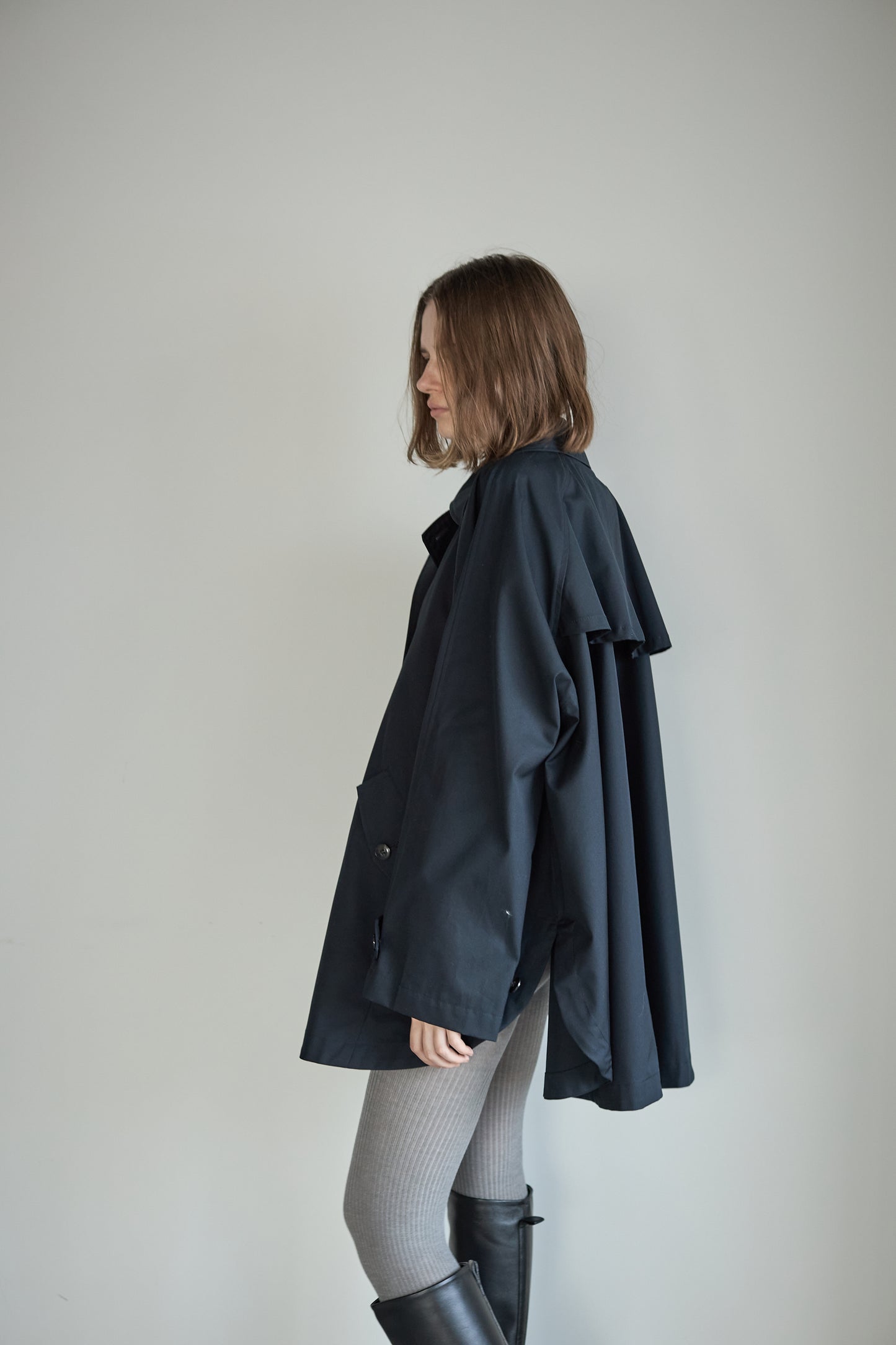 ケープトレンチコート【NAVY】